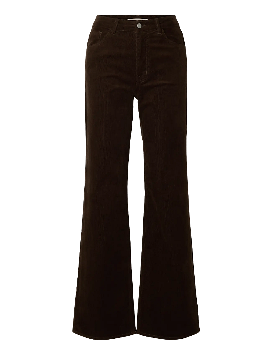 Selected - SLWWIDE RUNA HW CORDUROY PANT NOOS - brede jeans - delicioso - 1