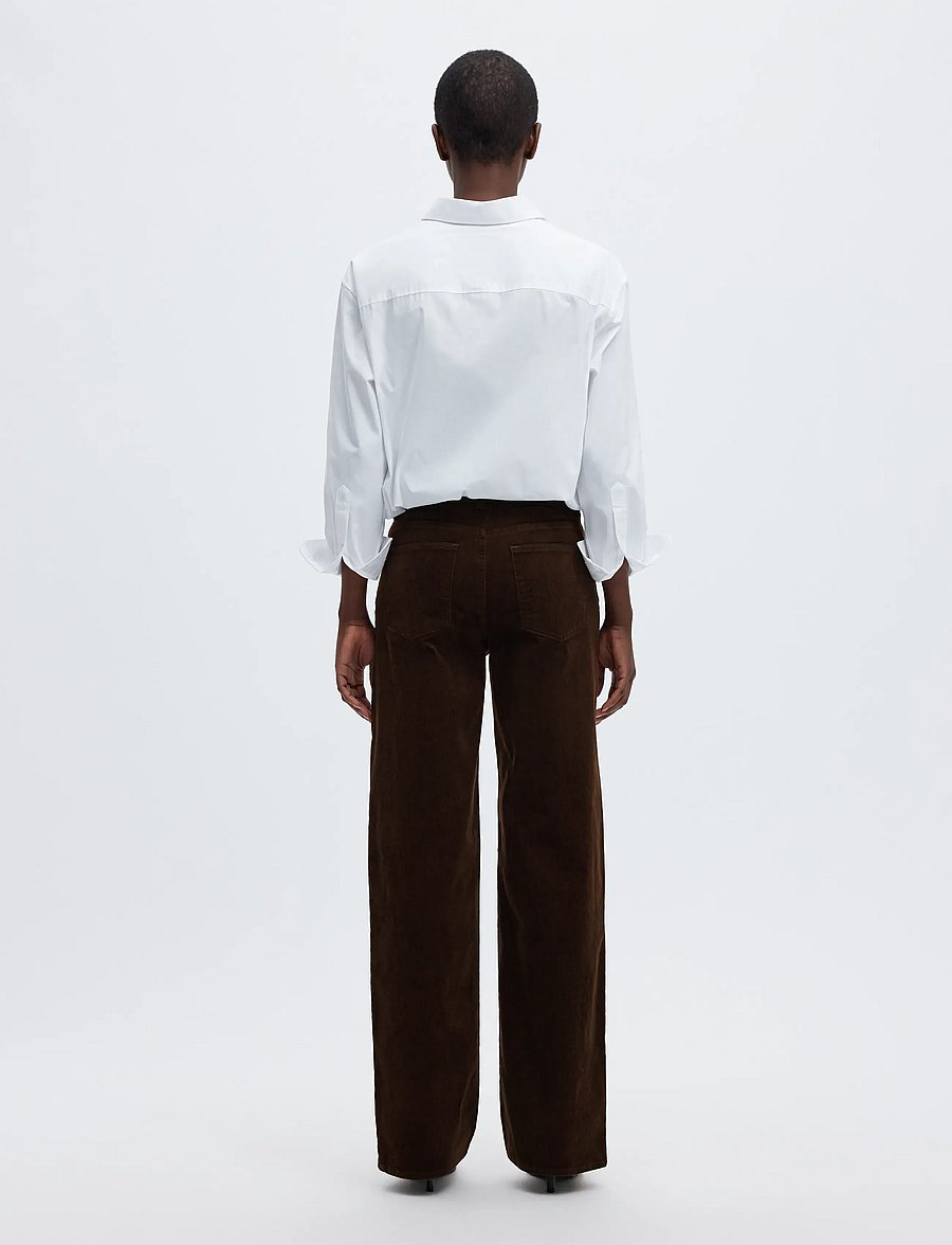 Selected - SLWWIDE RUNA HW CORDUROY PANT NOOS - brede jeans - delicioso - 2