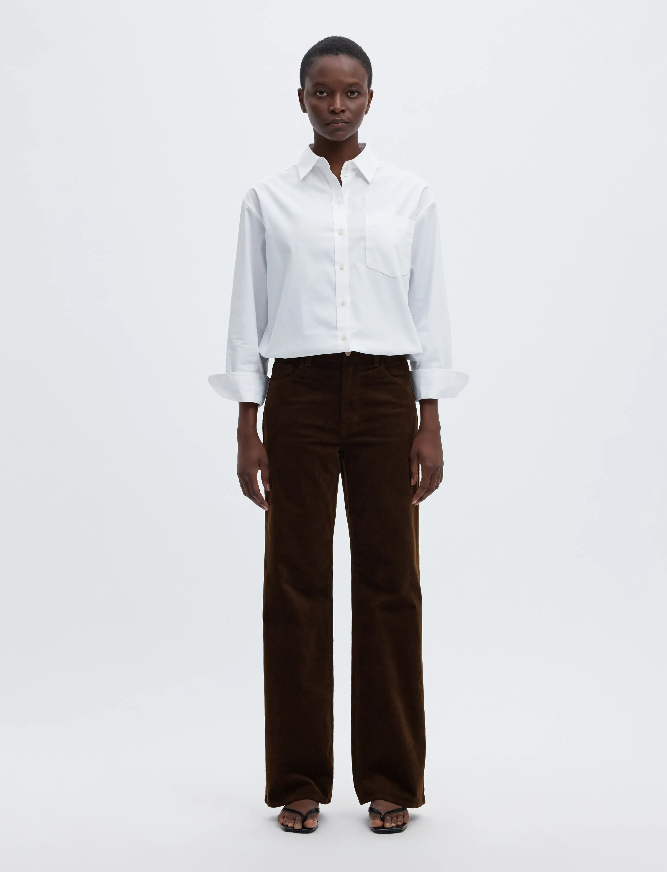 Selected - SLWWIDE RUNA HW CORDUROY PANT NOOS - brede jeans - delicioso - 3