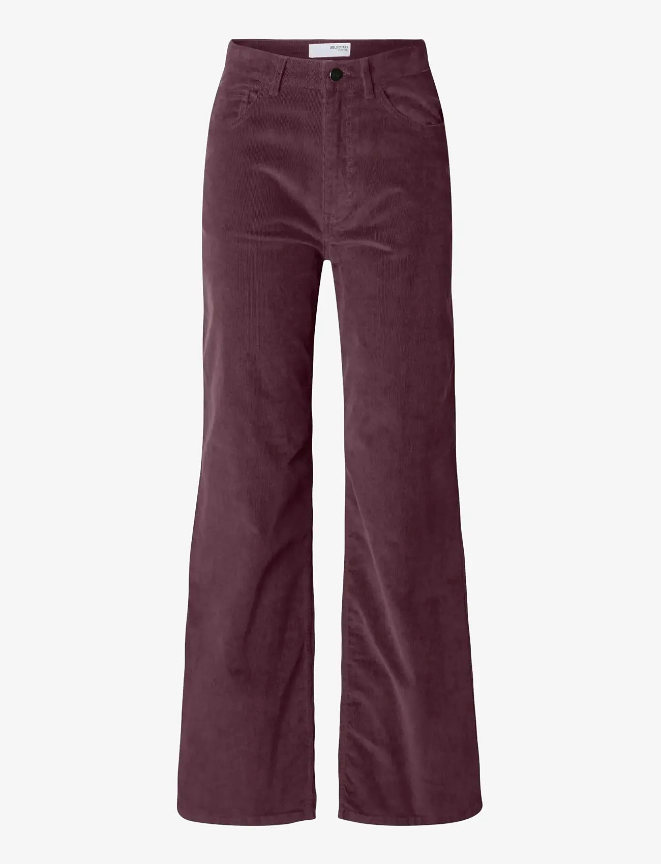 Selected - SLFWIDE RUNA HW CORDUROY PANT NOOS - hosen mit weitem bein - fig - 1