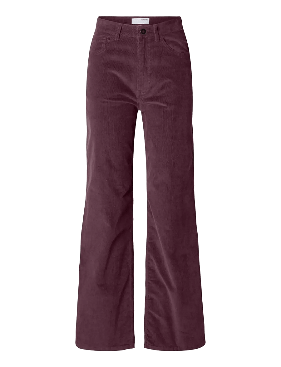 Selected - SLWWIDE RUNA HW CORDUROY PANT NOOS - pantalons larges - fig - 1