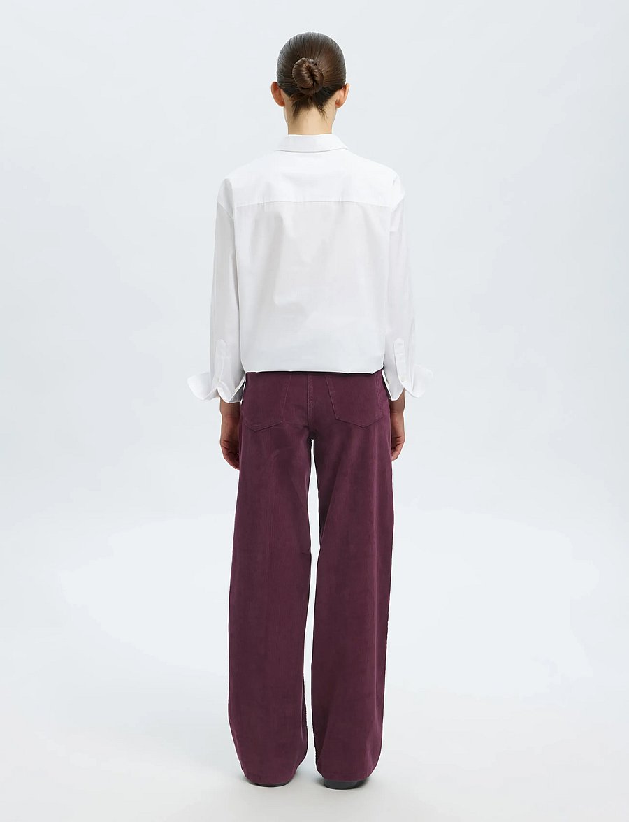 Selected - SLWWIDE RUNA HW CORDUROY PANT NOOS - pantalons larges - fig - 2