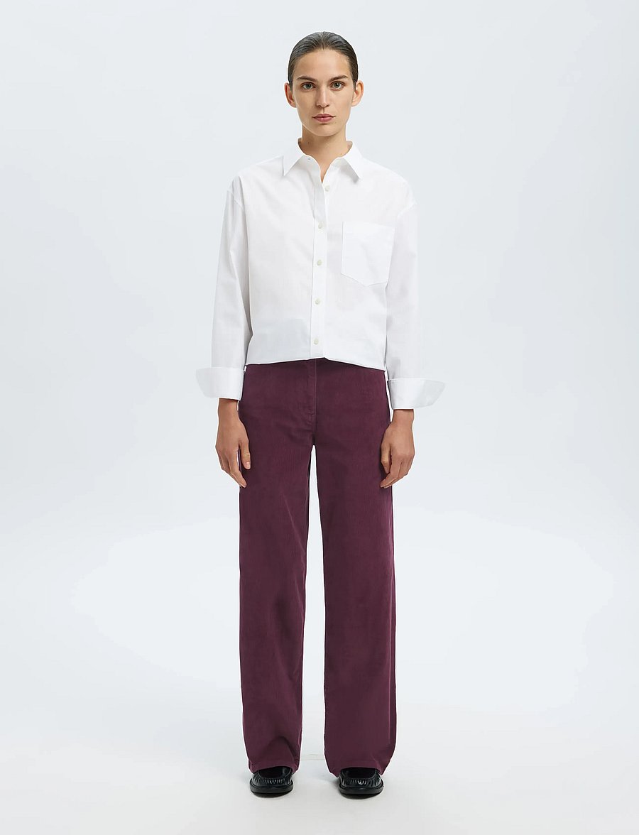 Selected - SLWWIDE RUNA HW CORDUROY PANT NOOS - pantalons larges - fig - 3
