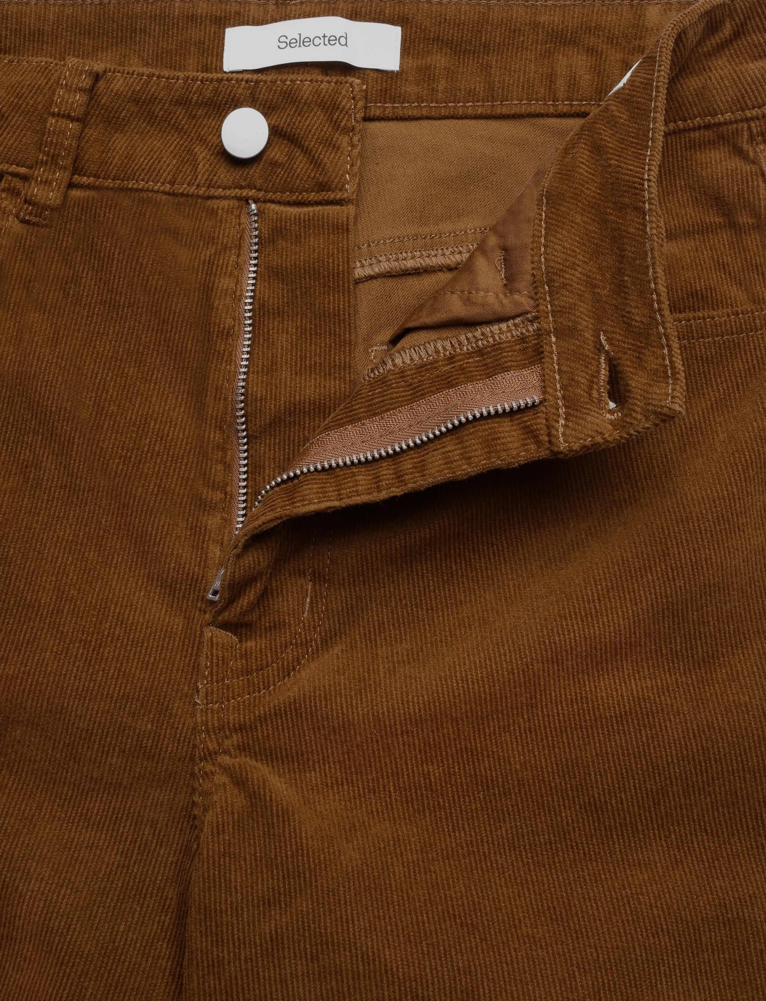 Selected - SLWWIDE RUNA HW CORDUROY PANT NOOS - hosen mit weitem bein - monks robe - 3