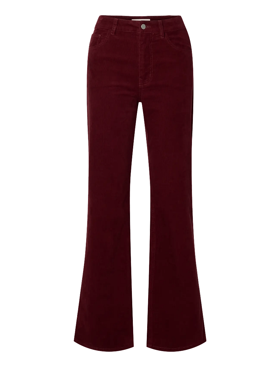 Selected - SLWWIDE RUNA HW CORDUROY PANT NOOS - vida jeans - tawny port - 1