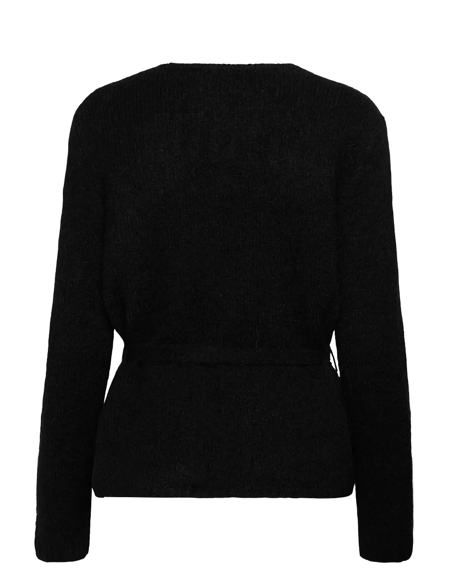 Selected - SLFGABELLA LS KNIT BELT CARDIGAN - gilets - black - 1