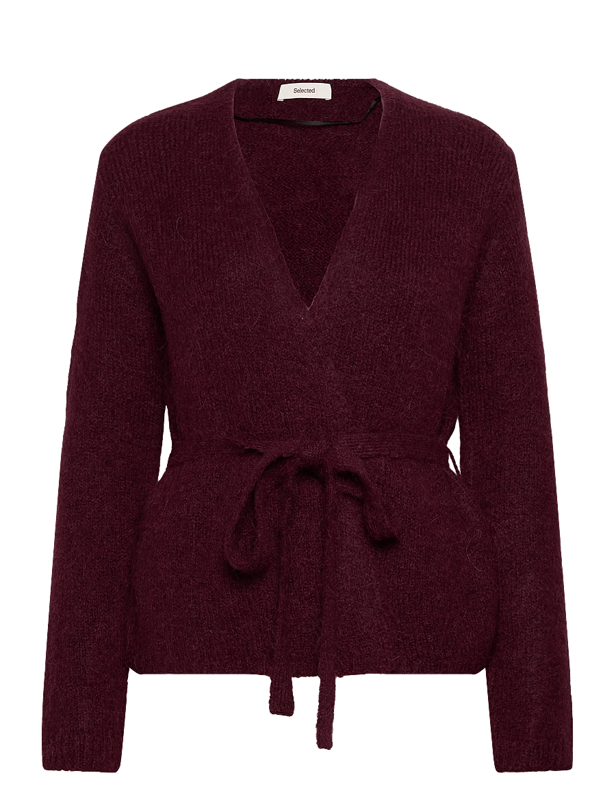 Selected - SLFGABELLA LS KNIT BELT CARDIGAN - strickjacken - fig - 0