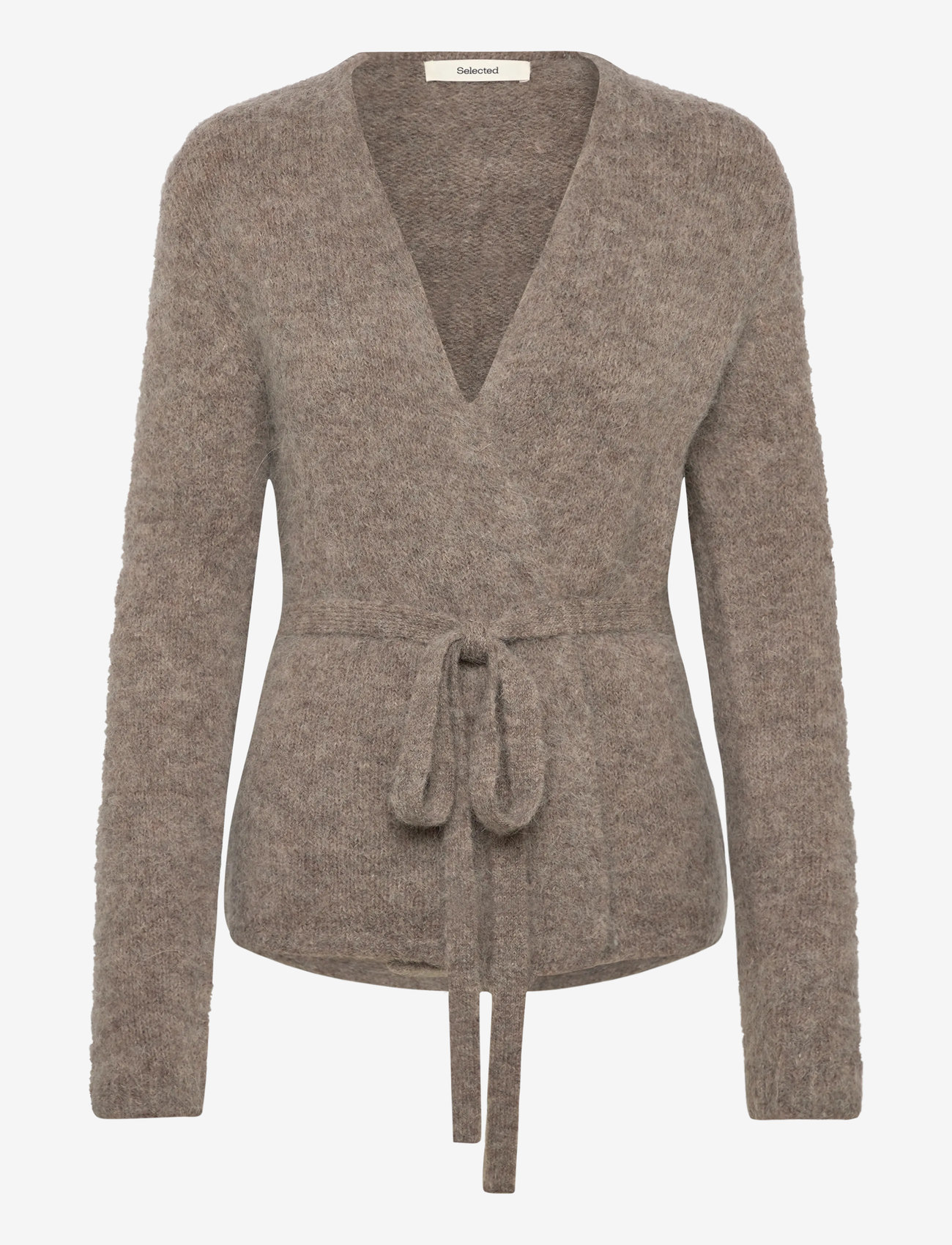 Selected - SLFGABELLA LS KNIT BELT CARDIGAN - koftor - steel gray - 0