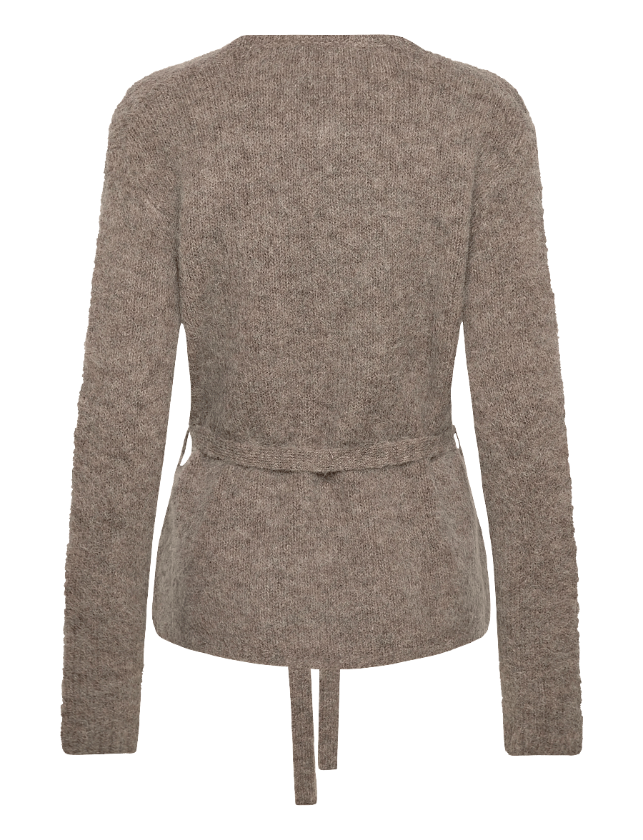 Selected - SLFGABELLA LS KNIT BELT CARDIGAN - swetry rozpinane - steel gray - 1
