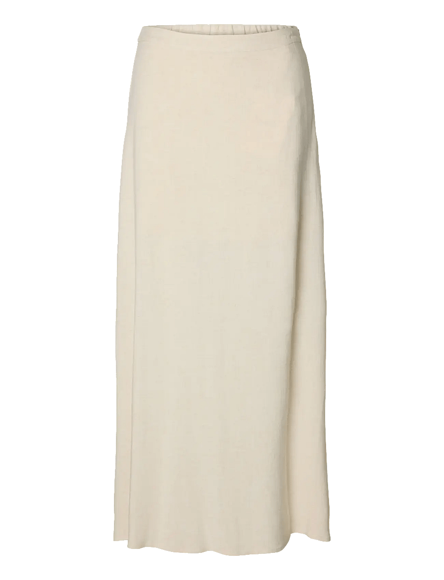Selected - SLFVIVA HW ANKLE LINEN BLEND SKIRT NOOS - maxi röcke - sandshell - 1