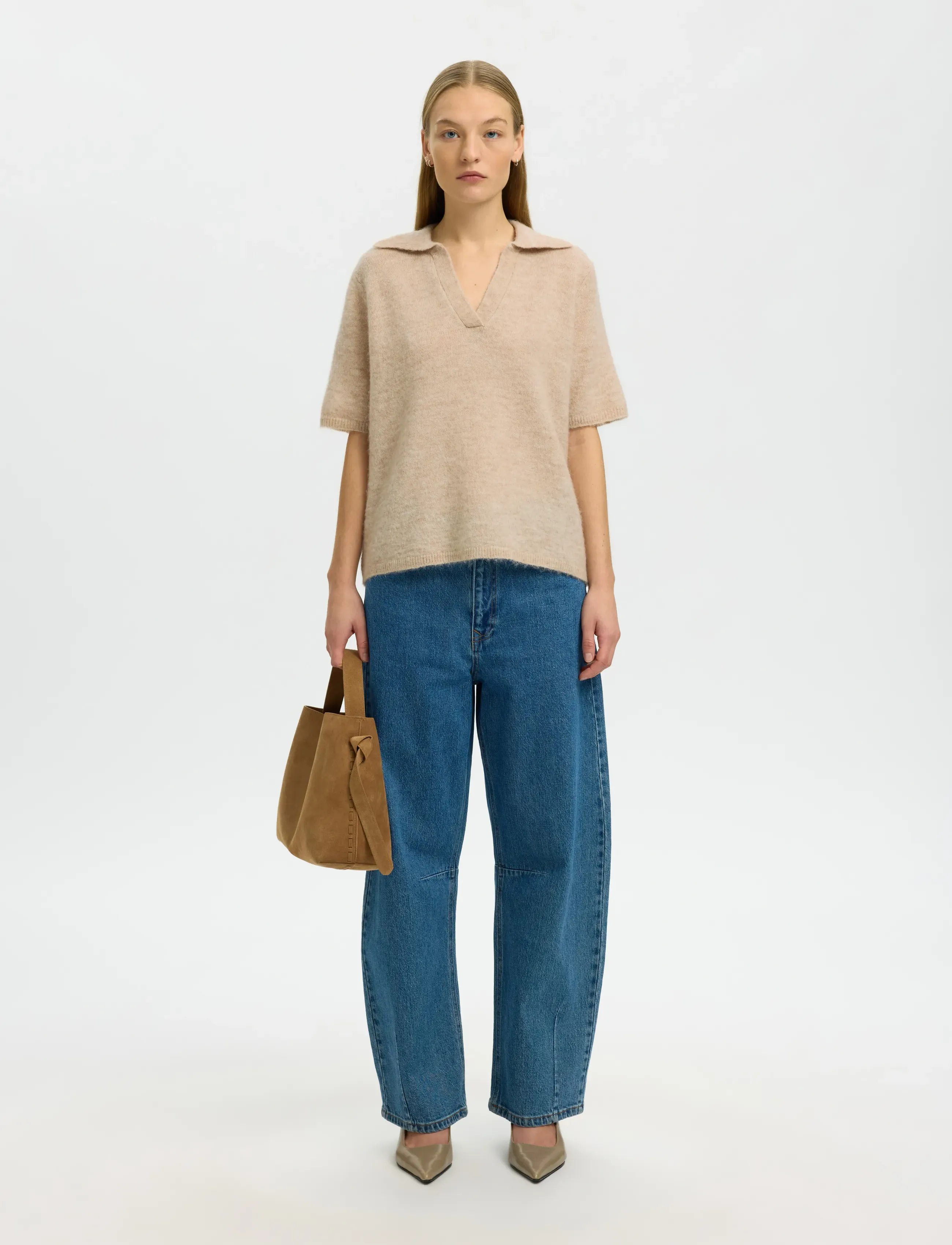 SELECTED Slflulu Ss Knit Polo Noos blusar dam – bild 3