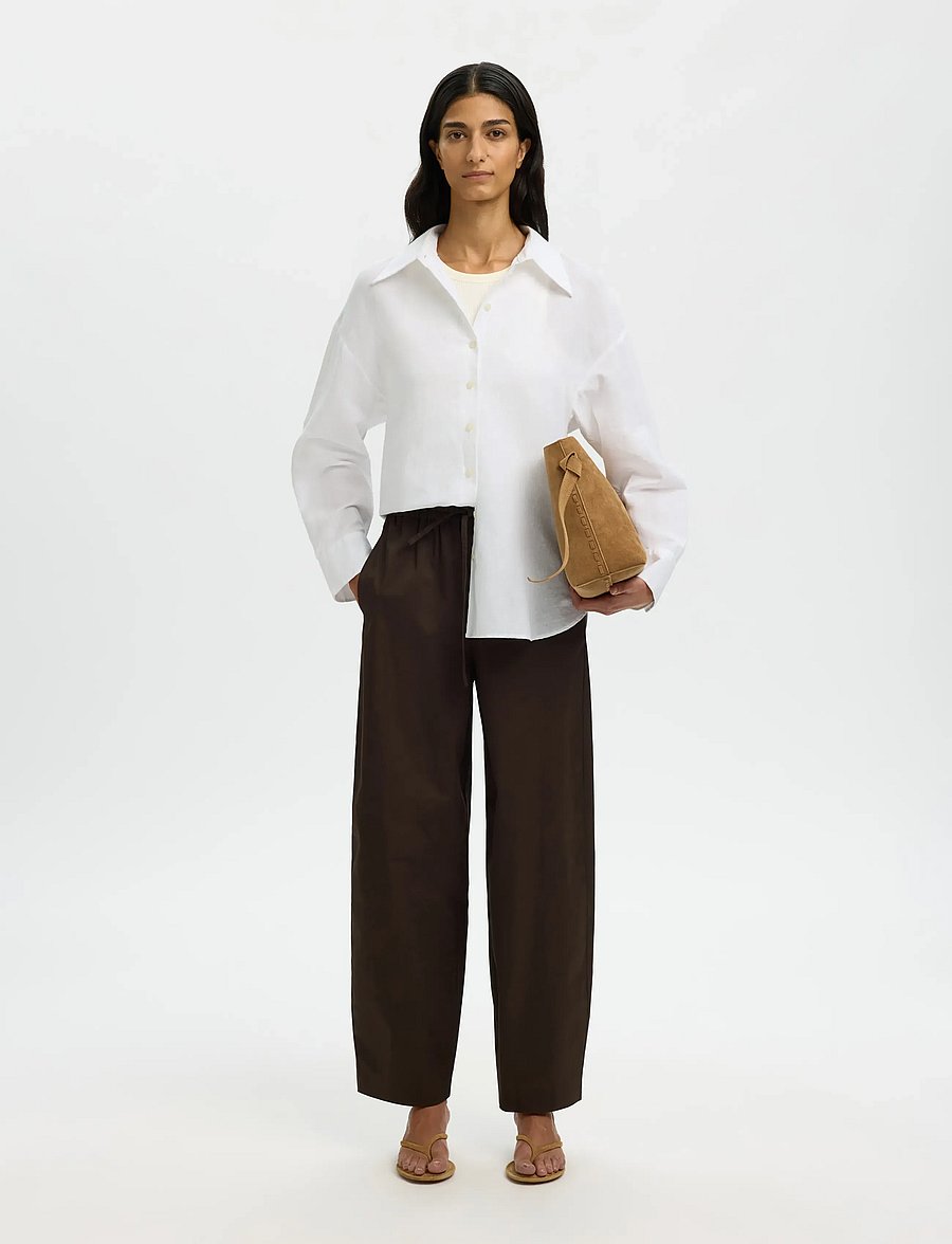 Selected - SLWCLEO OVERSIZE LINEN BLEND SHIRT NOOS - chemises à manches longues - bright white - 5