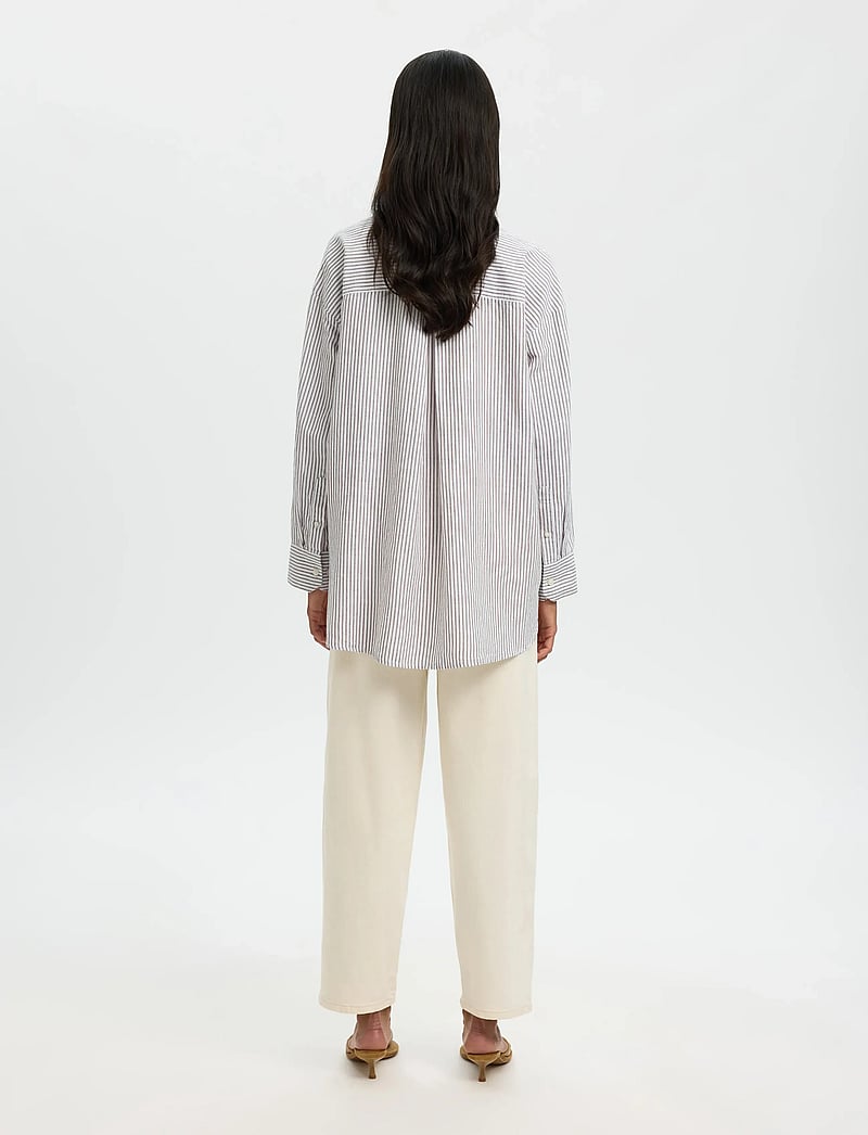 Selected - SLWCLEO OVERSIZE LINEN BLEND SHIRT NOOS - langärmlige hemden - bright white - 2