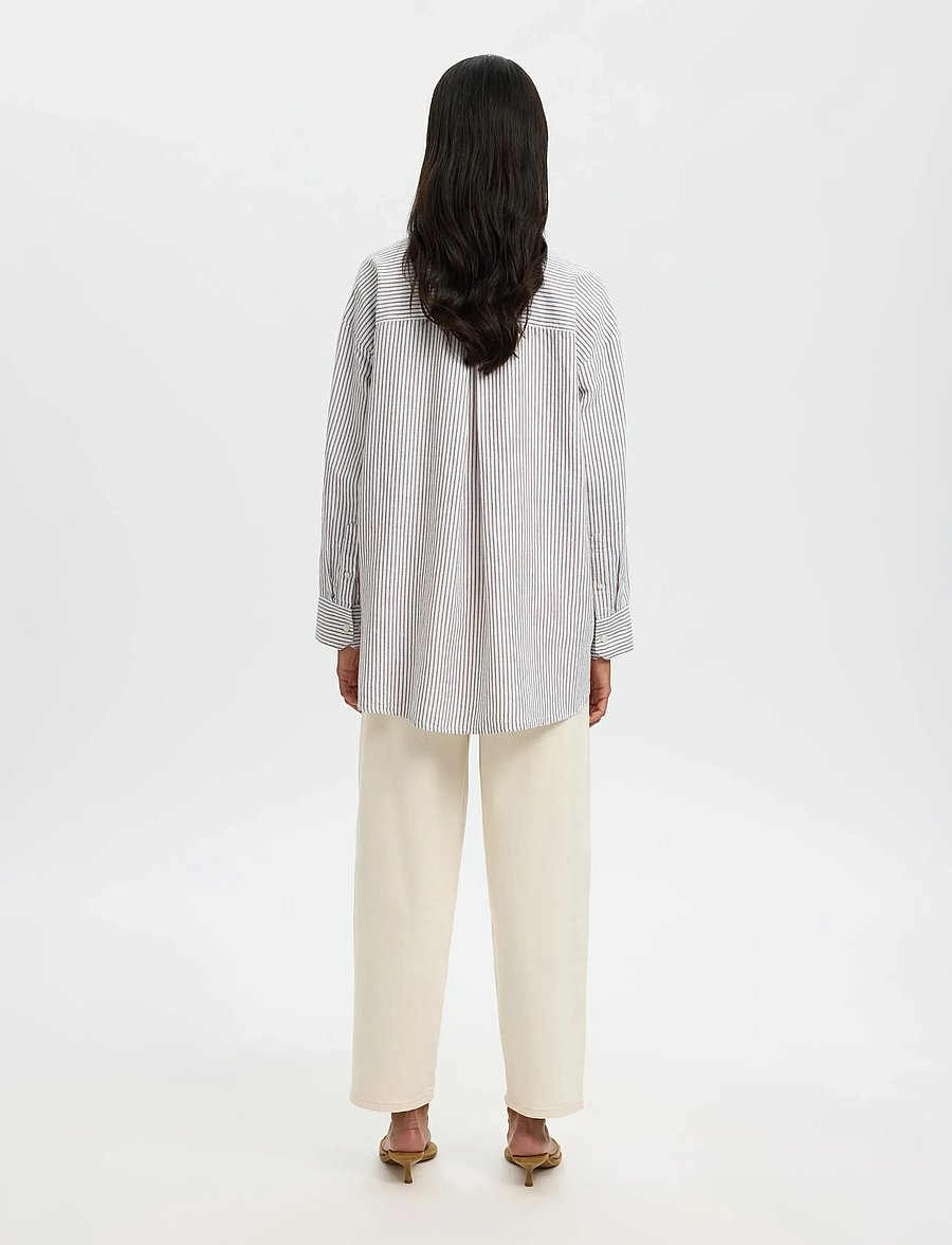 Selected - SLWCLEO OVERSIZE LINEN BLEND SHIRT NOOS - chemises à manches longues - bright white - 2