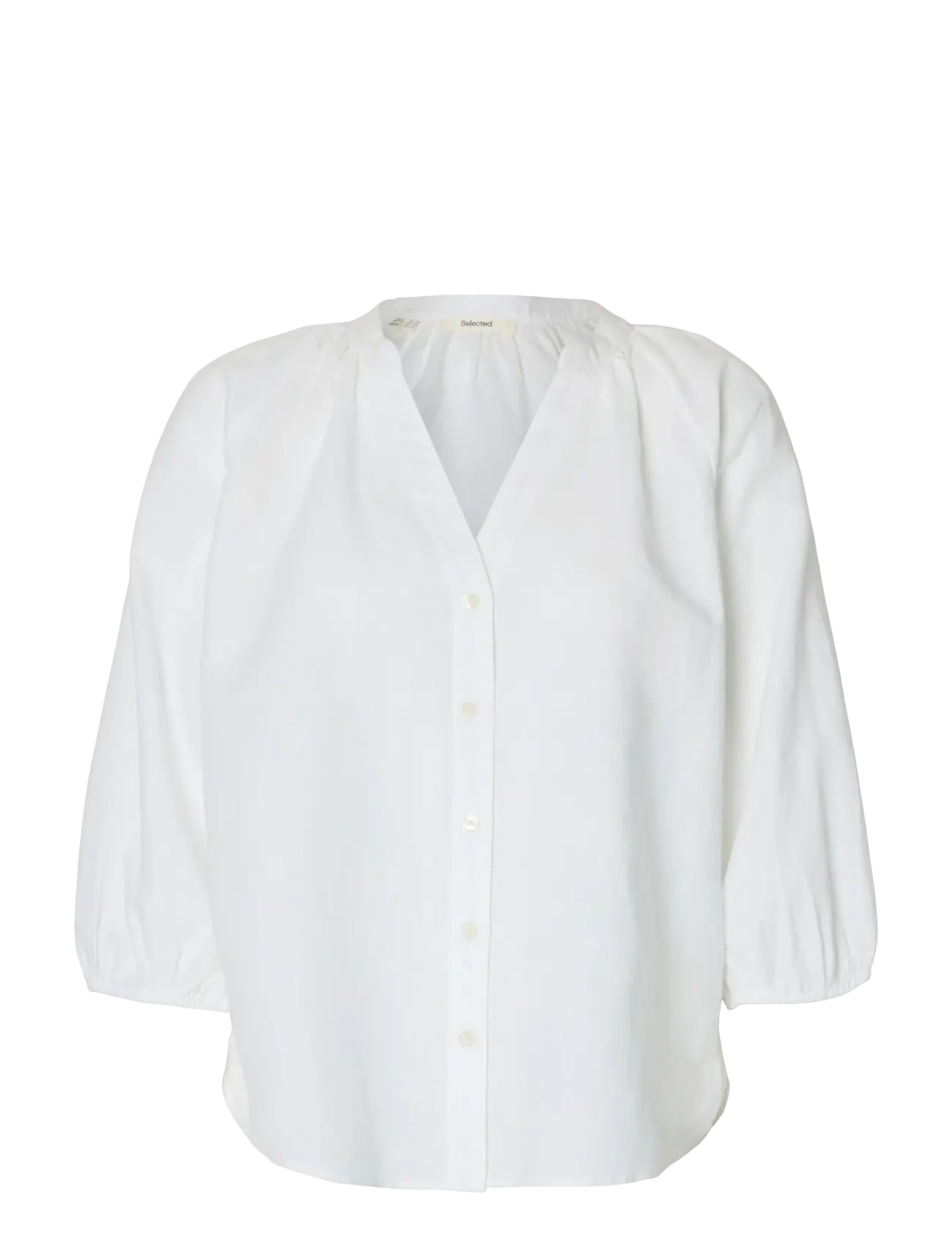 Selected SLWCLEO-ALBERTA LINEN BLEND SHIRT NOOS - Bluser & Skjorter - BRIGHT WHITE / white