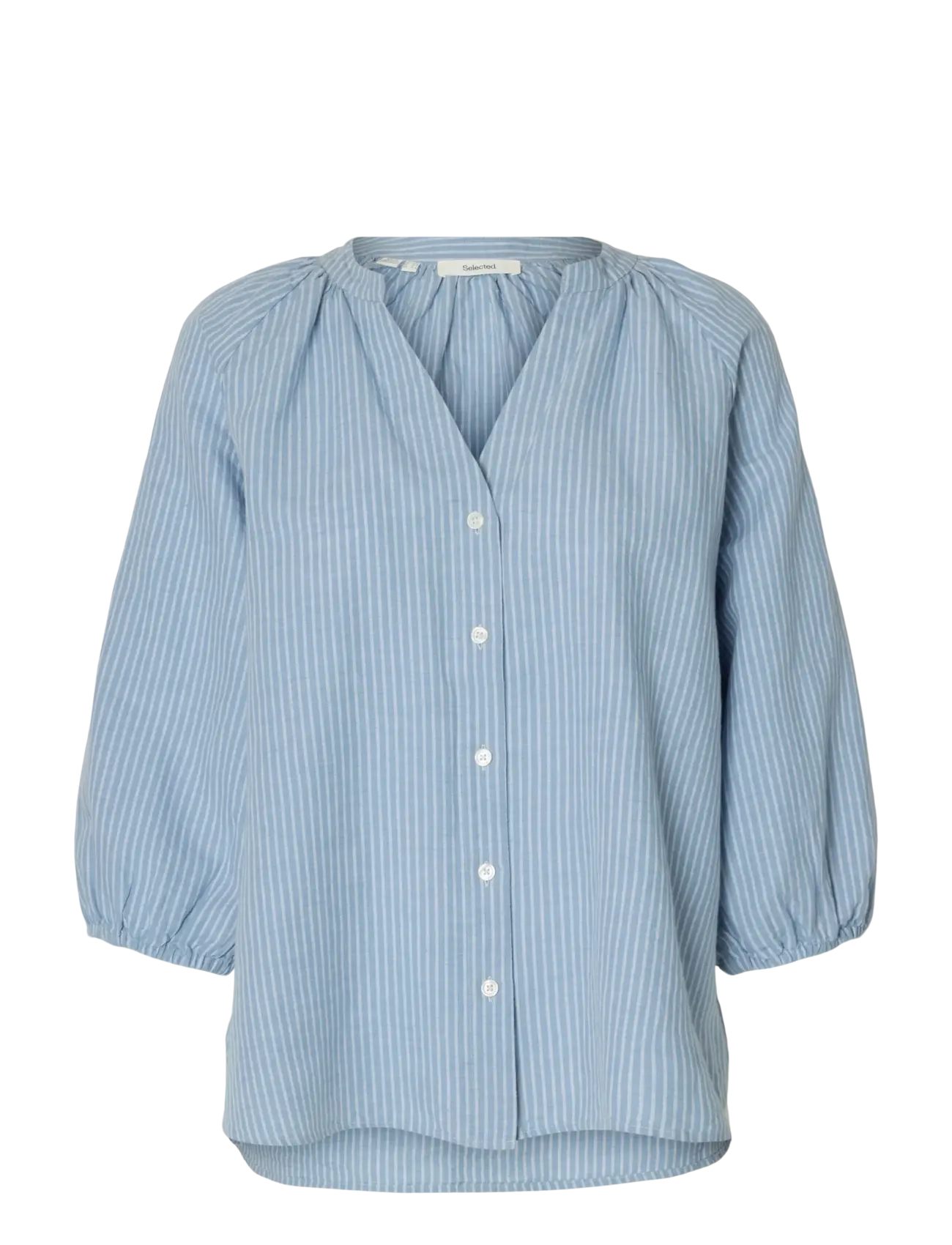 SELECTED Slwcleo-Alberta Linen Blend Shirt Noos Blau - 34 - Damen