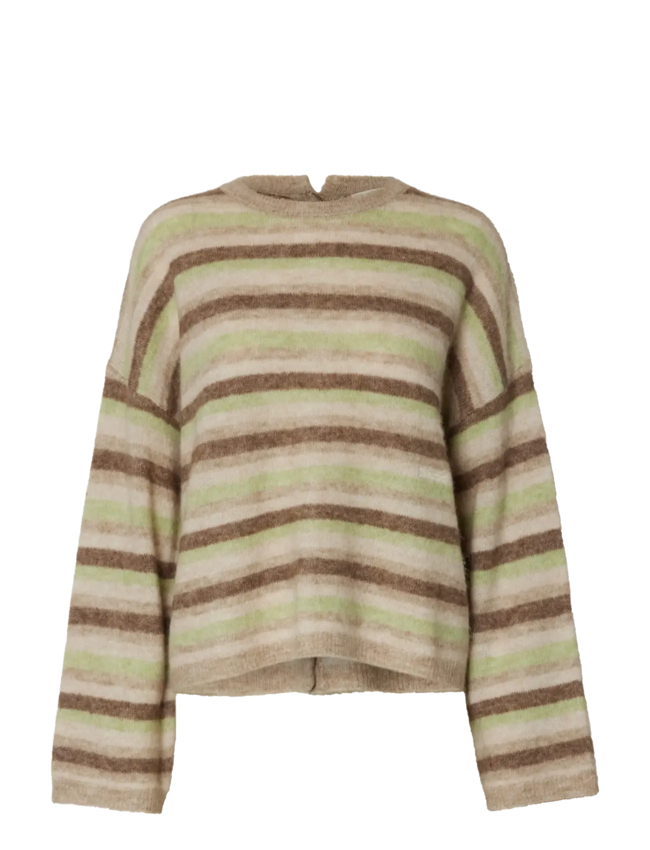 Selected SLFLULU LS KNIT BUTTON O-NECK - Transitional Layering - PURE CASHMERE / brown