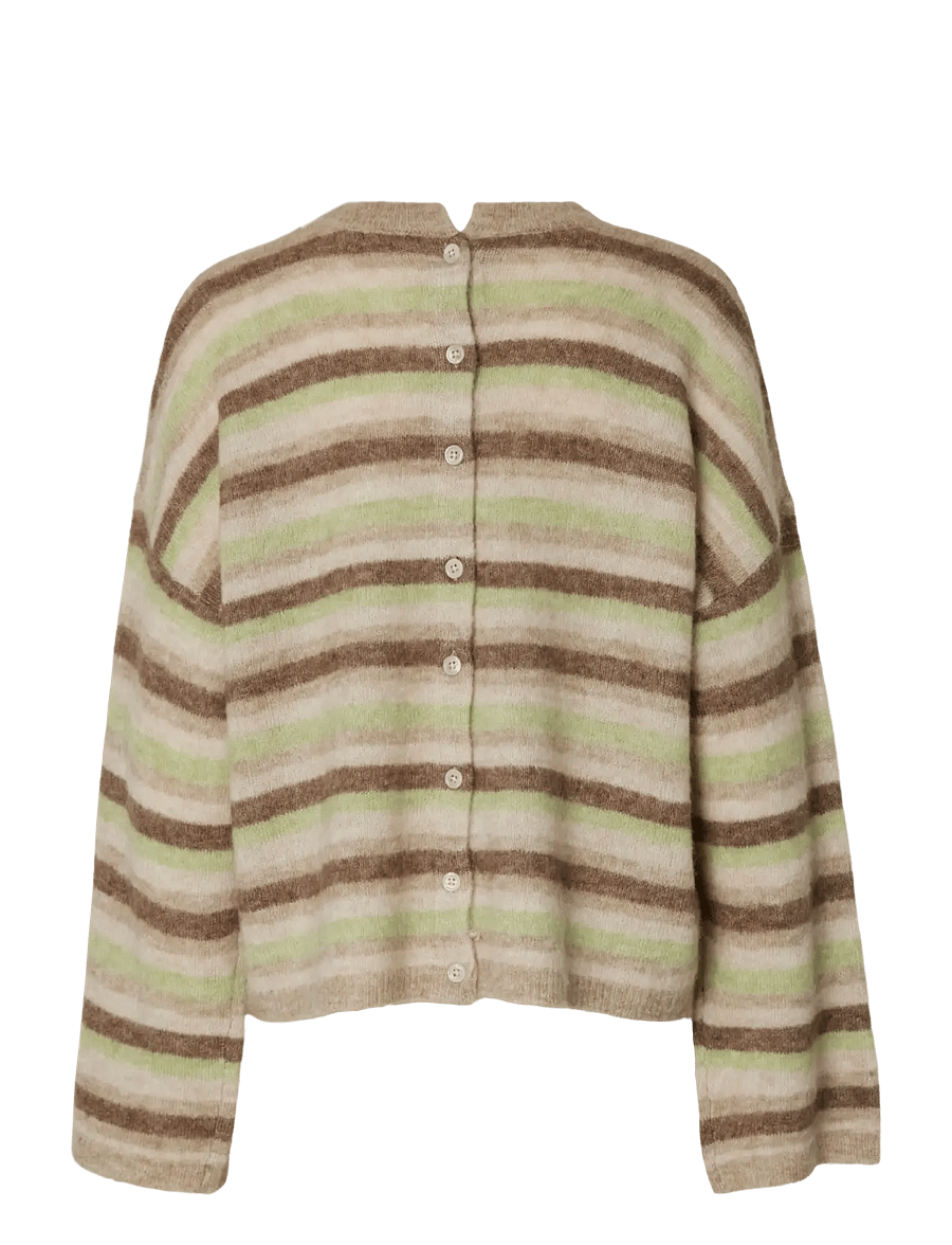 Selected - SLFLULU LS KNIT BUTTON O-NECK - megztiniai - pure cashmere - 2