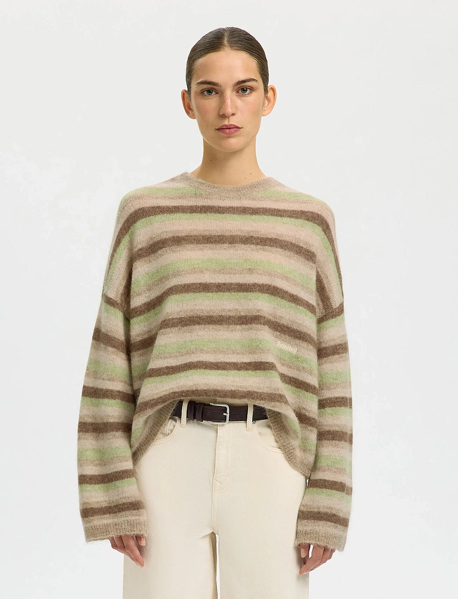Selected - SLFLULU LS KNIT BUTTON O-NECK - megztiniai - pure cashmere - 0