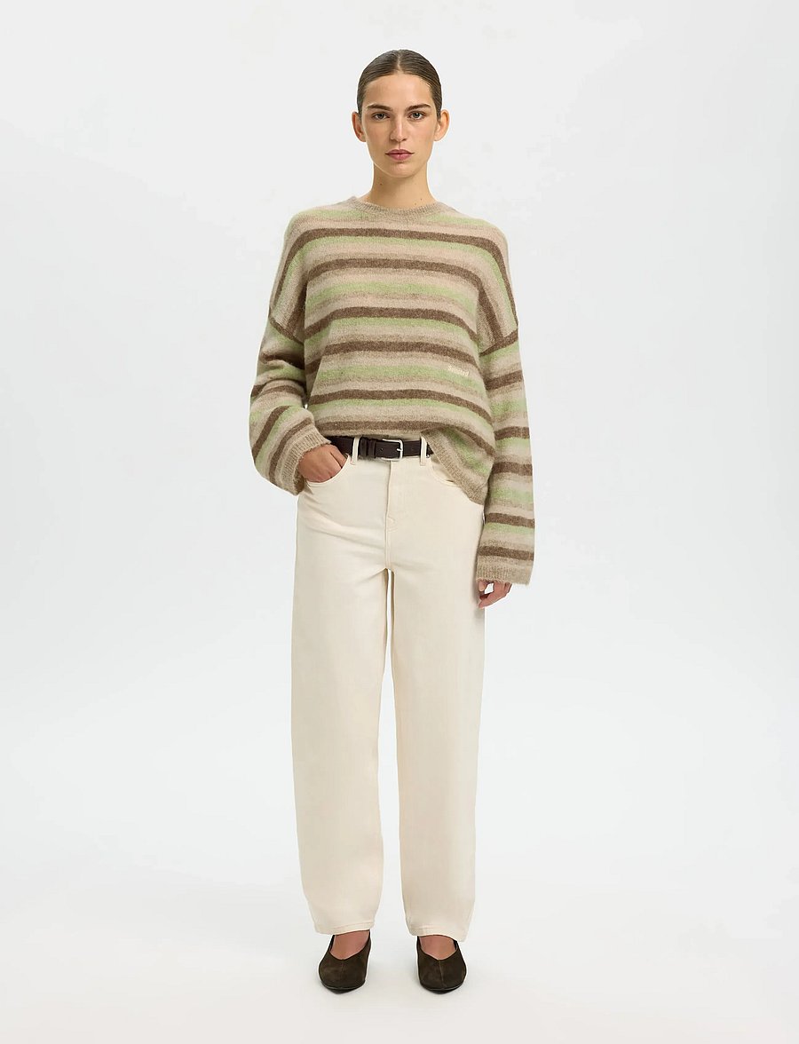 Selected - SLFLULU LS KNIT BUTTON O-NECK - megztiniai - pure cashmere - 4