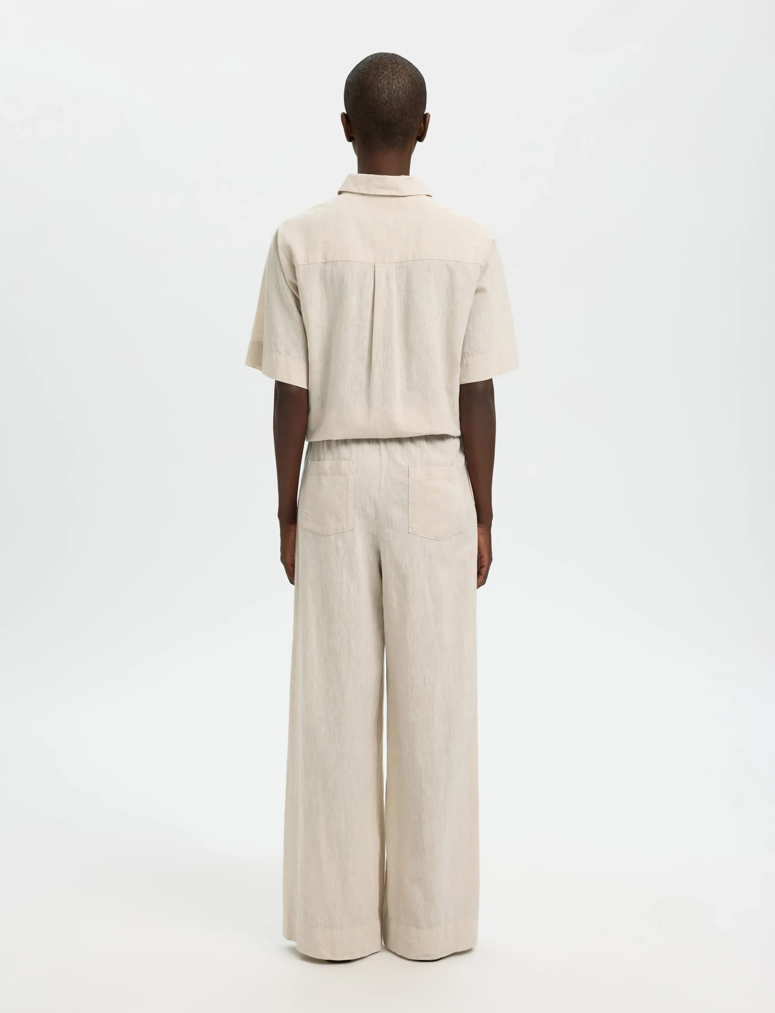 SELECTED Slwluisa Mw Wide Linen Blend Pant Noos linnebyxor dam – bild 2