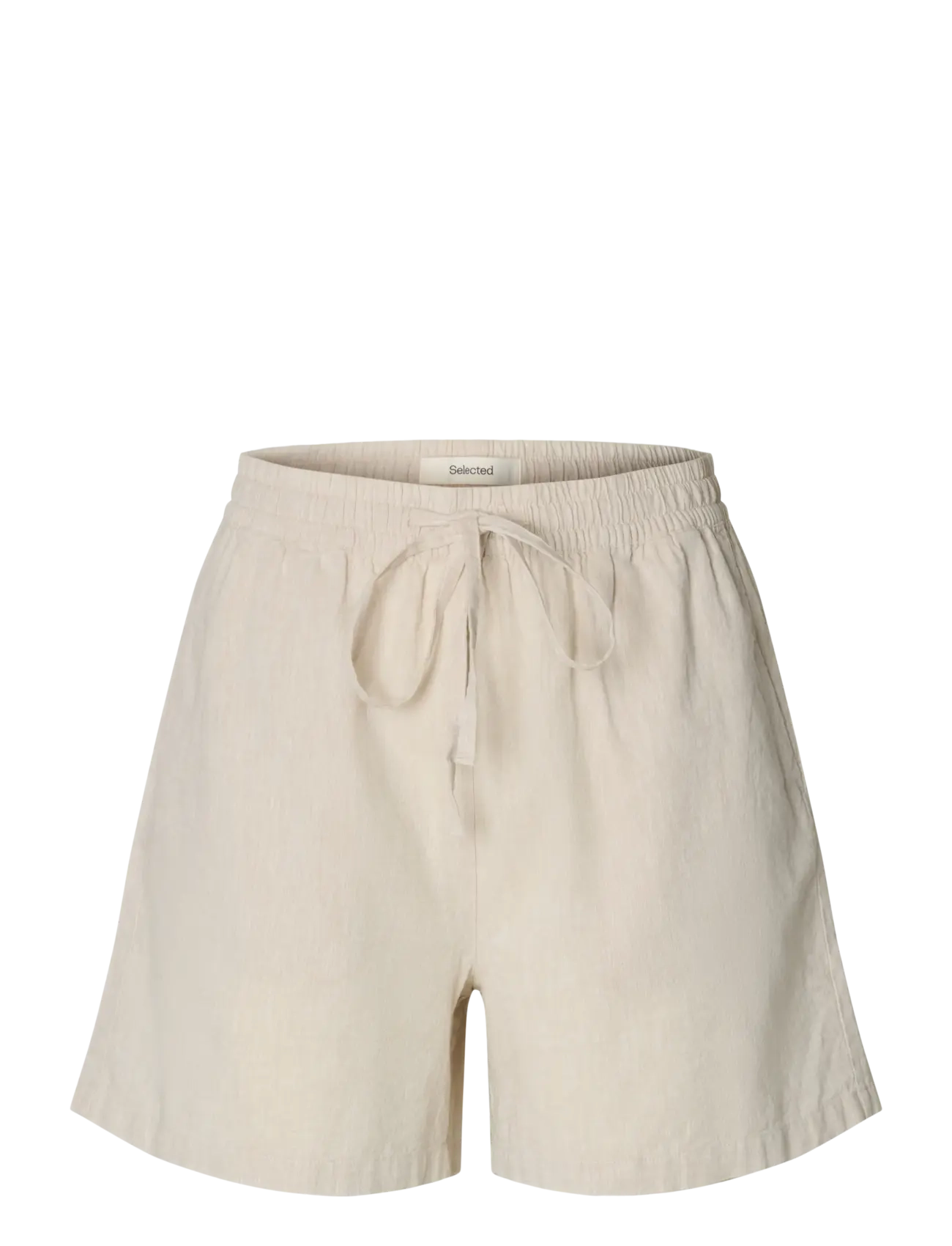 Selected SLWLUISA-LINNIE LINEN BLEND SHORTS NOOS - Leinen-Shorts - SANDSHELL / beige