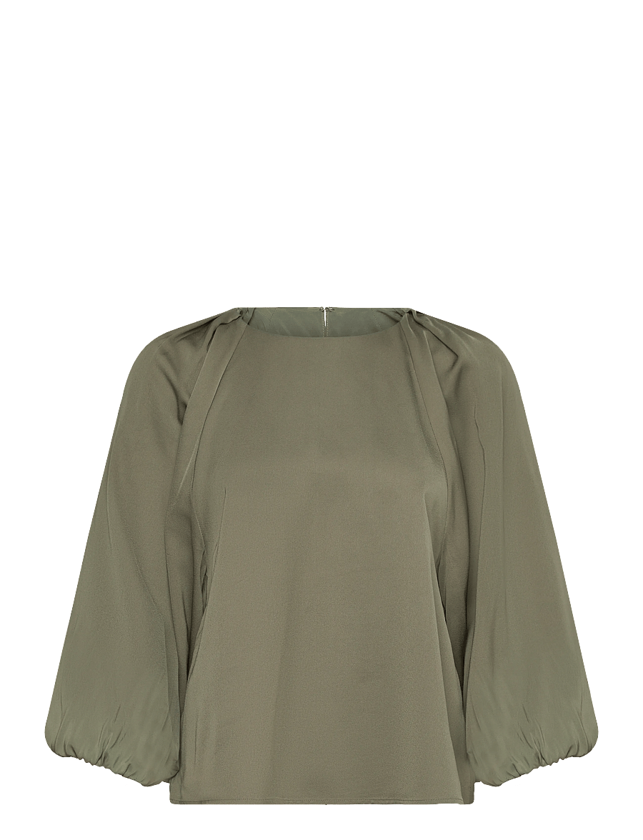 Selected - SLFLAURINA 3/4 TOP NOOS - blouses met lange mouwen - deep lichen green - 0