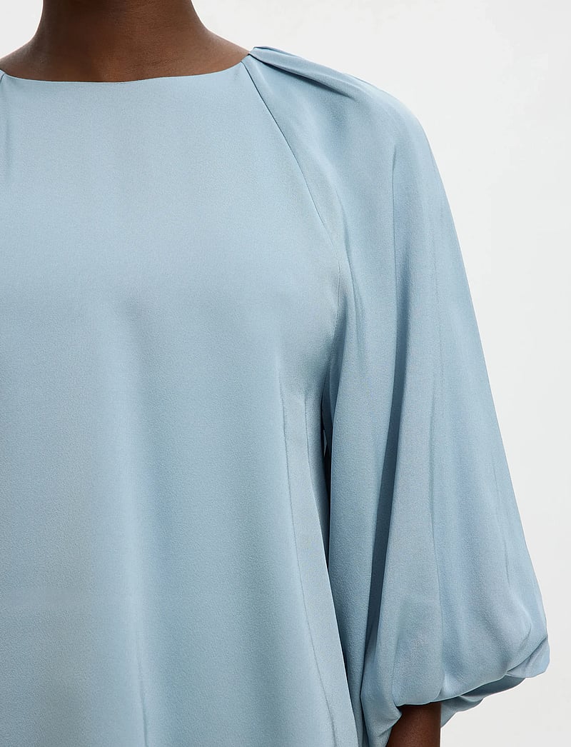 Selected - SLFLAURINA 3/4 TOP NOOS - långärmade blusar - dusty blue - 5