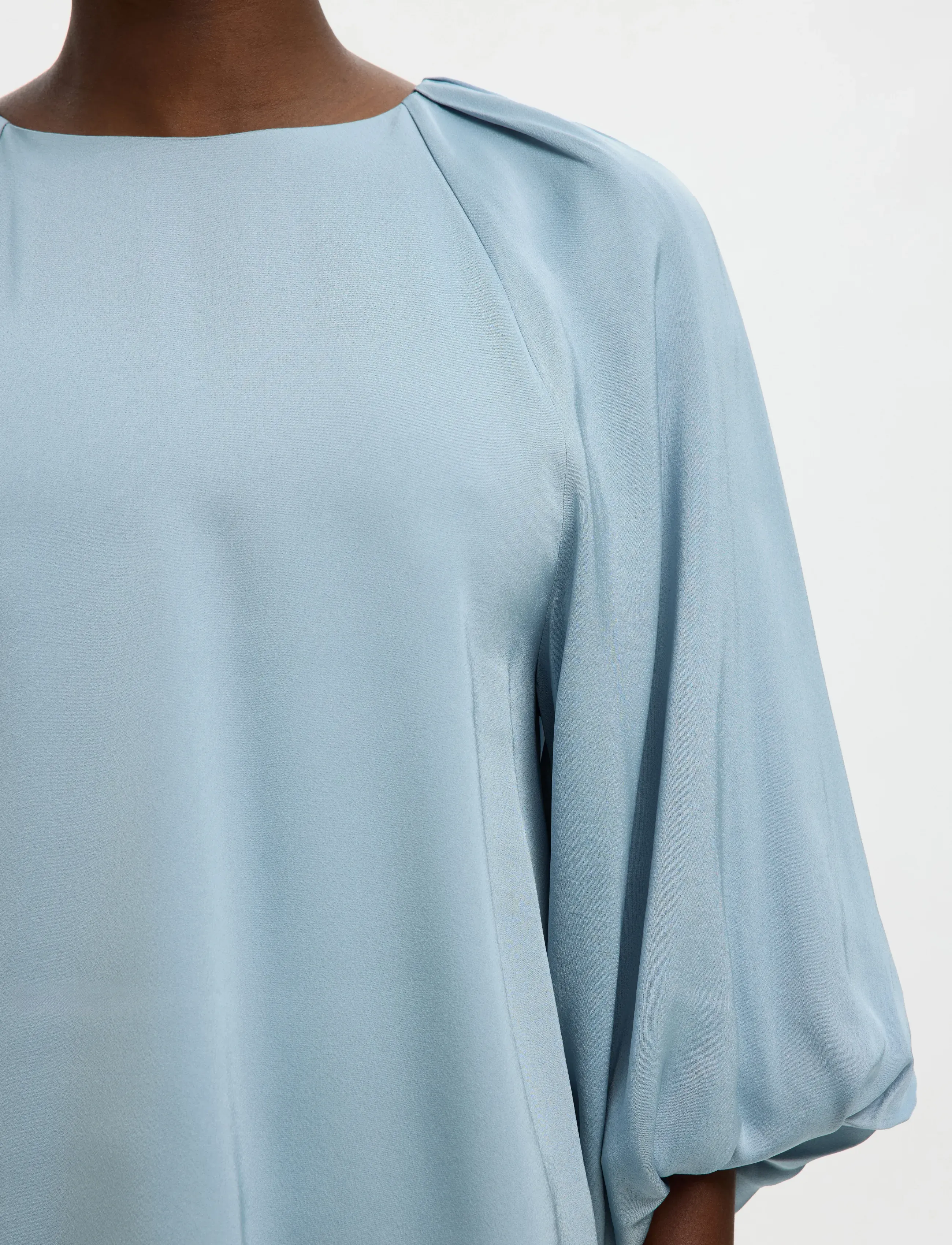 Selected - SLFLAURINA 3/4 TOP NOOS - langærmede bluser - dusty blue - 5