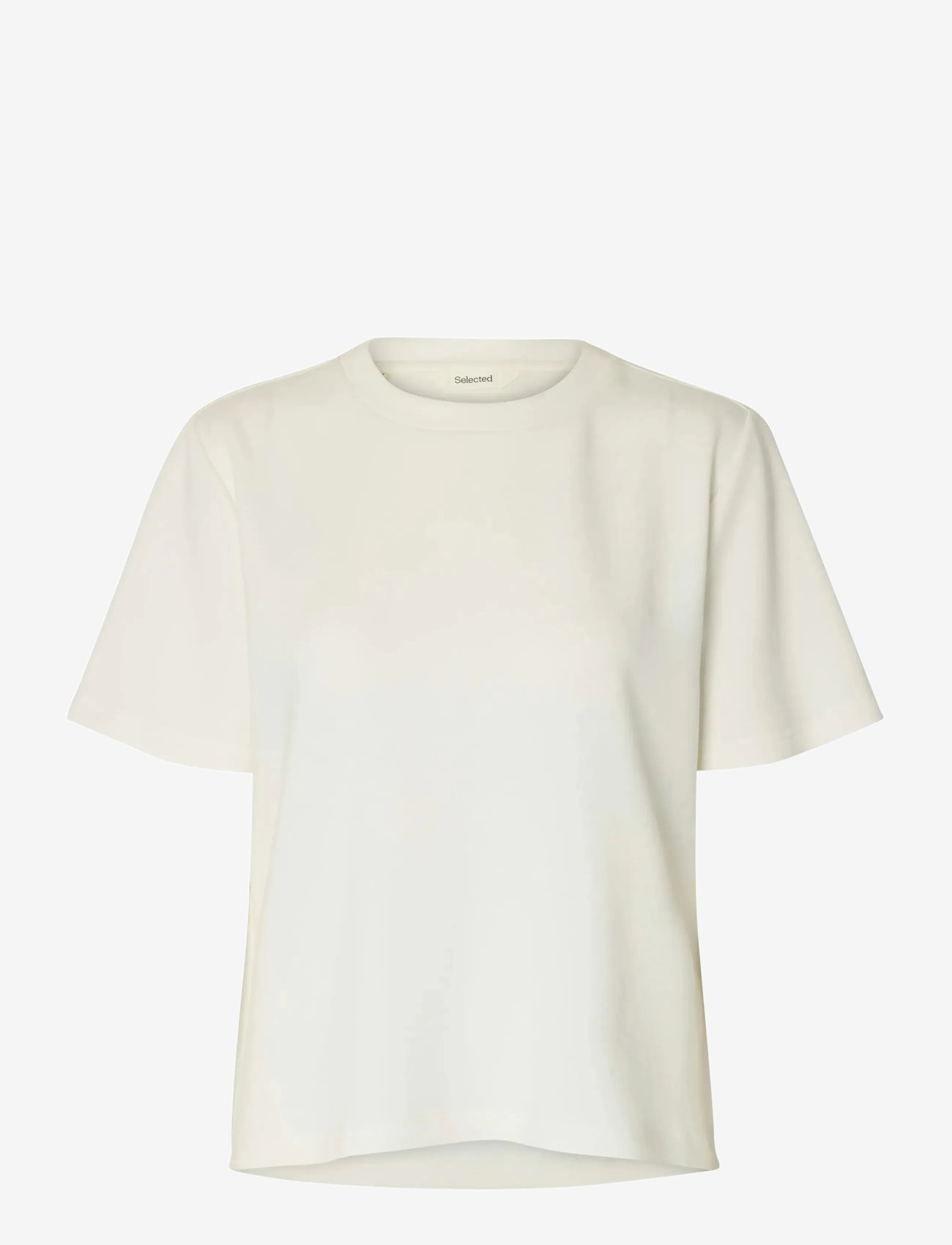 Selected - SLFTENNY SS BOXY O-NECK TEE NOOS - t-shirts - snow white - 1