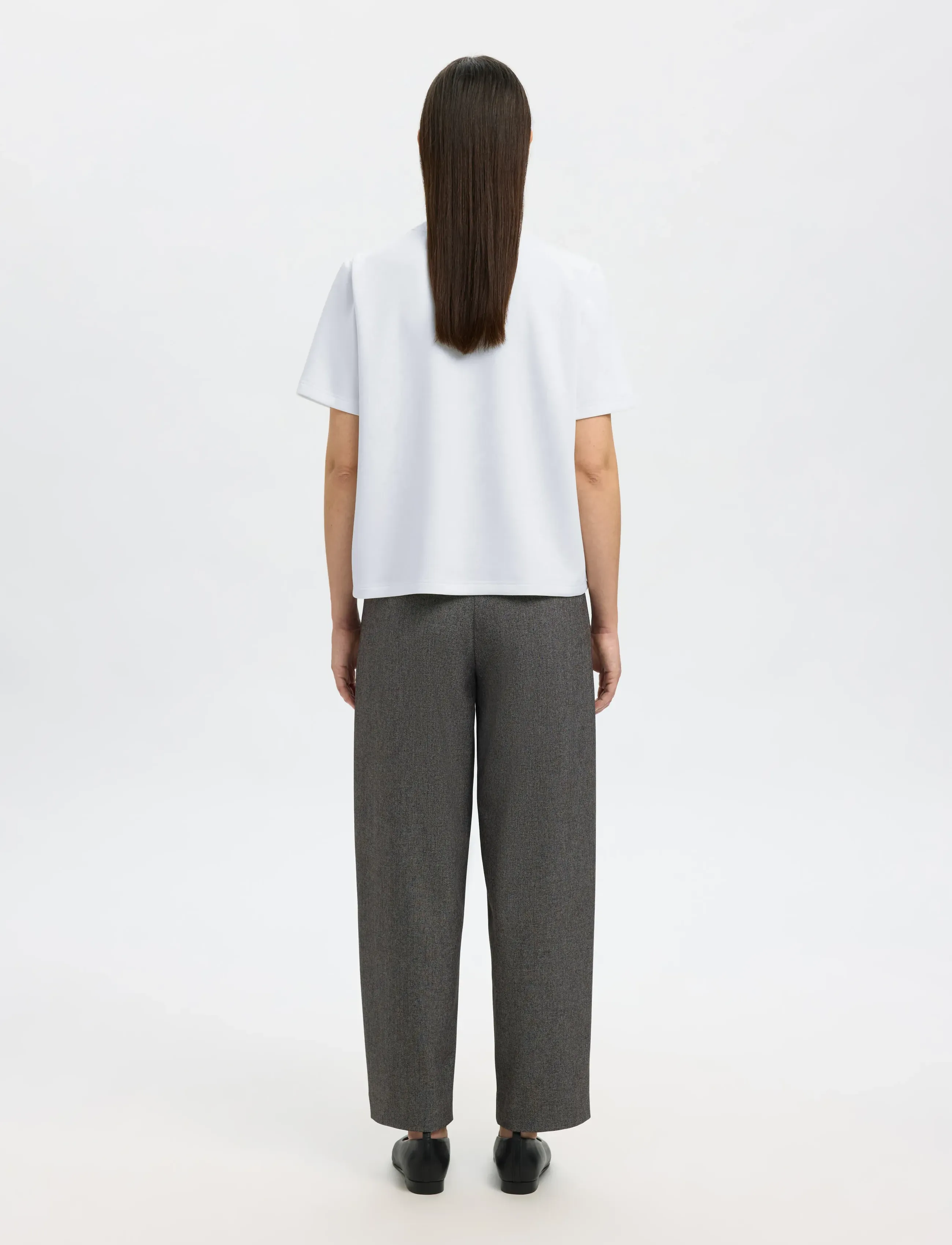 Selected - SLFTENNY SS BOXY O-NECK TEE NOOS - t-shirts - snow white - 3