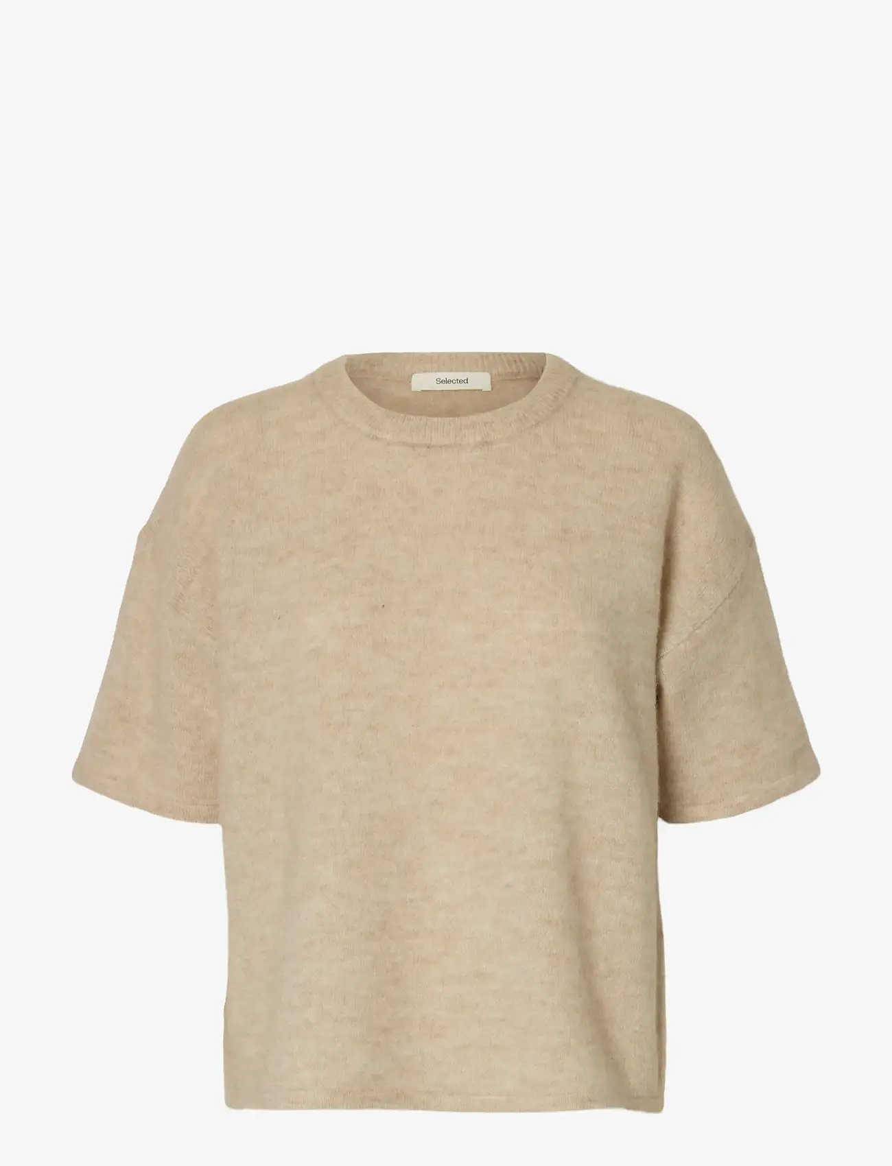 Selected - SLFLULU 2/4 KNIT O-NECK NOOS - pullover - birch - 1