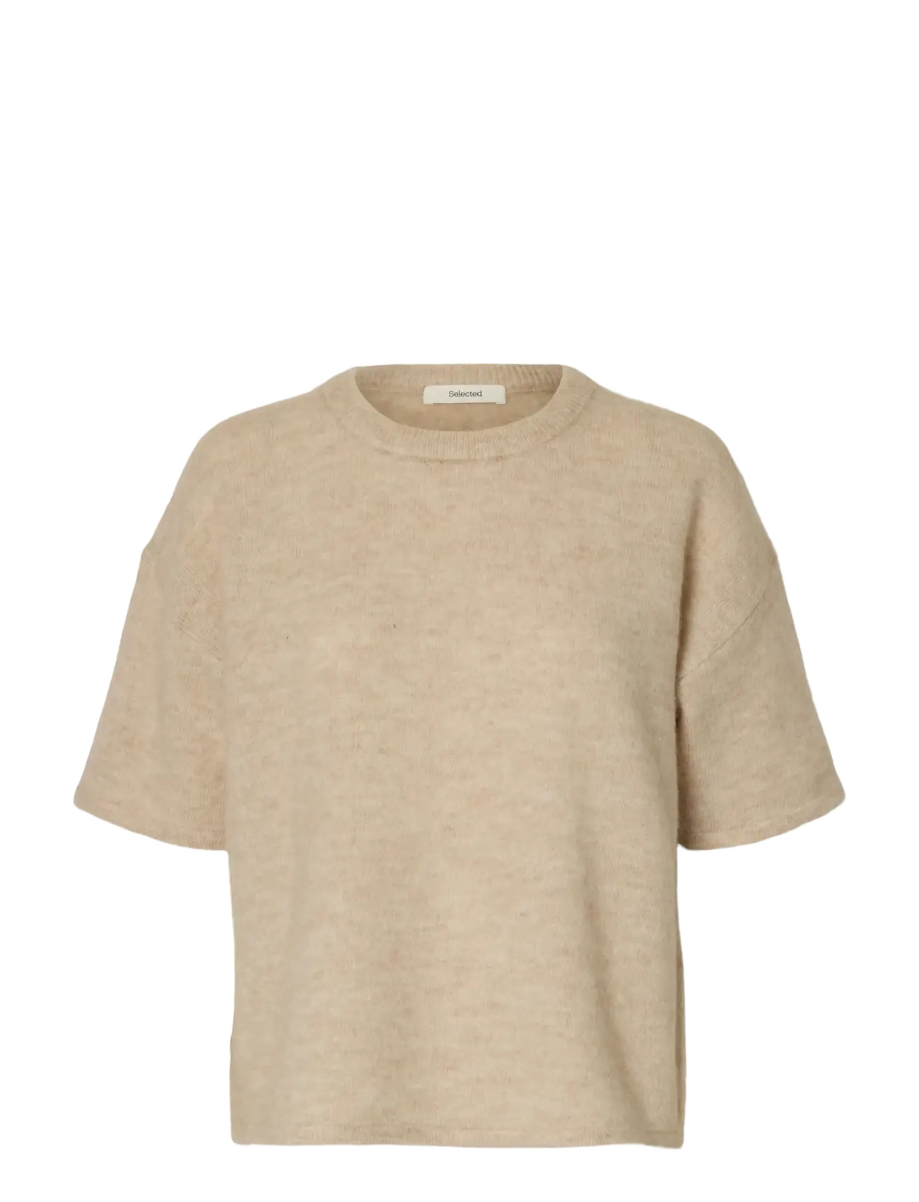 Selected SLFLULU 2/4 KNIT O-NECK NOOS - Pullover - BIRCH / beige