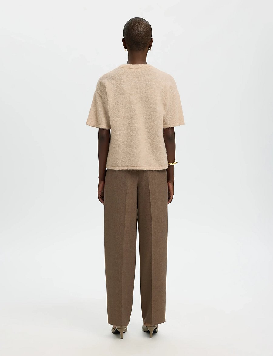 Selected - SLFLULU 2/4 KNIT O-NECK NOOS - pullover - birch - 2