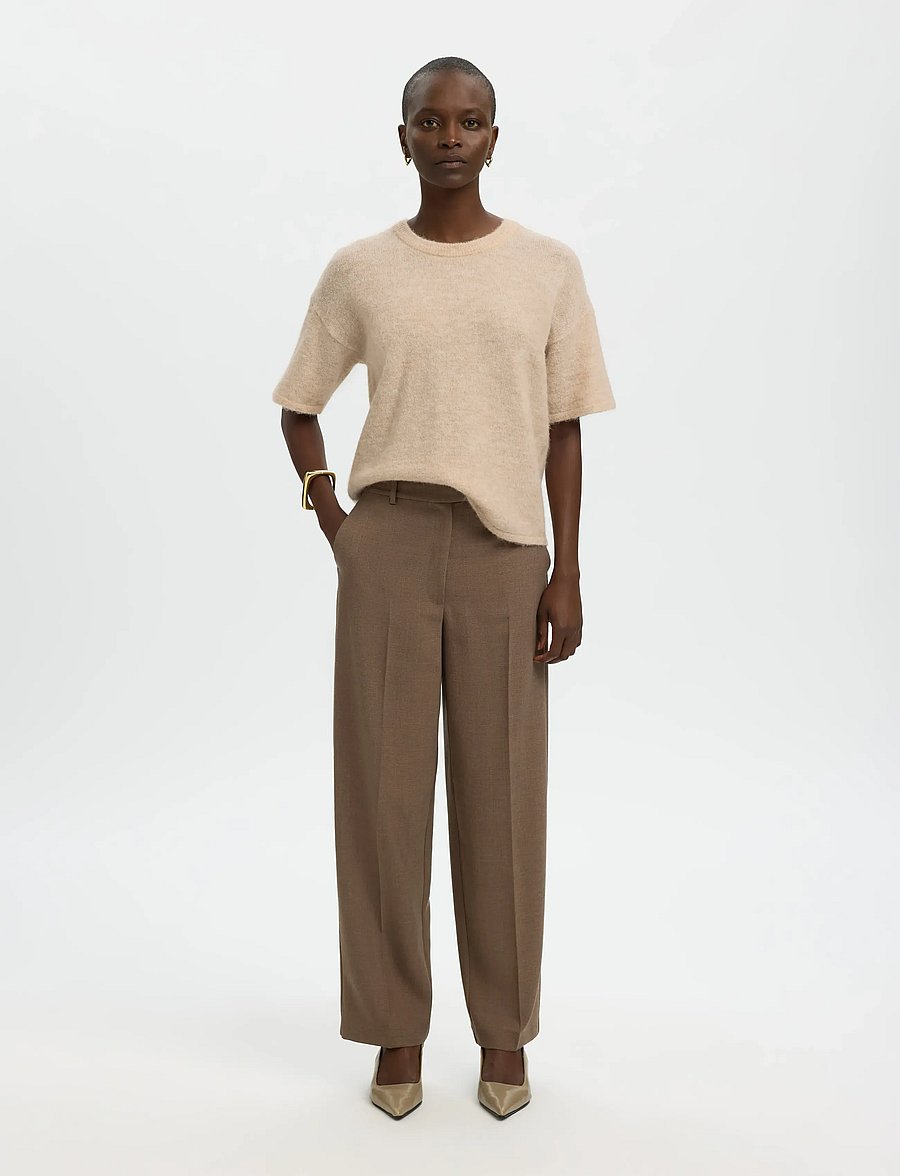 Selected - SLFLULU 2/4 KNIT O-NECK NOOS - pullover - birch - 3