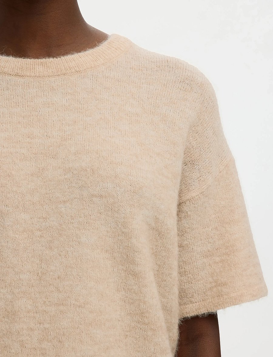 Selected - SLFLULU 2/4 KNIT O-NECK NOOS - pullover - birch - 4