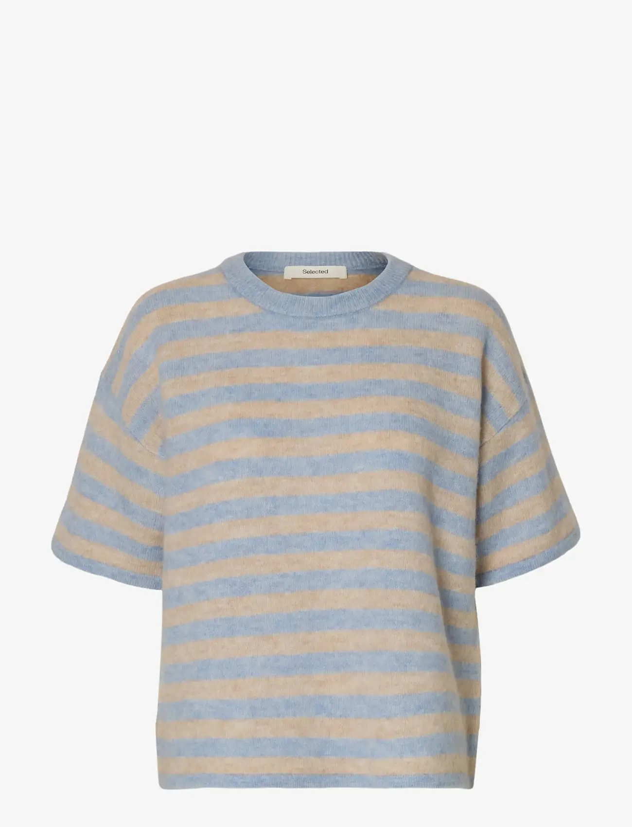 Selected - SLFLULU 2/4 KNIT O-NECK NOOS - striktrøjer - cashmere blue - 1