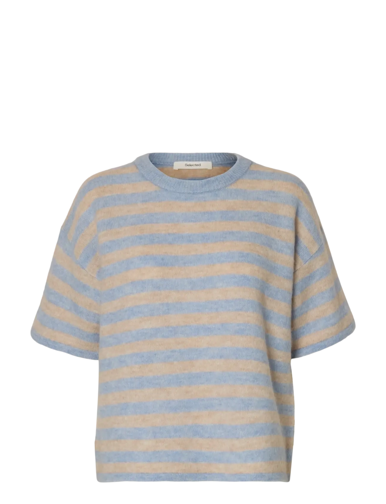 SLFLULU 2/4 KNIT O-NECK NOOS - CASHMERE BLUE