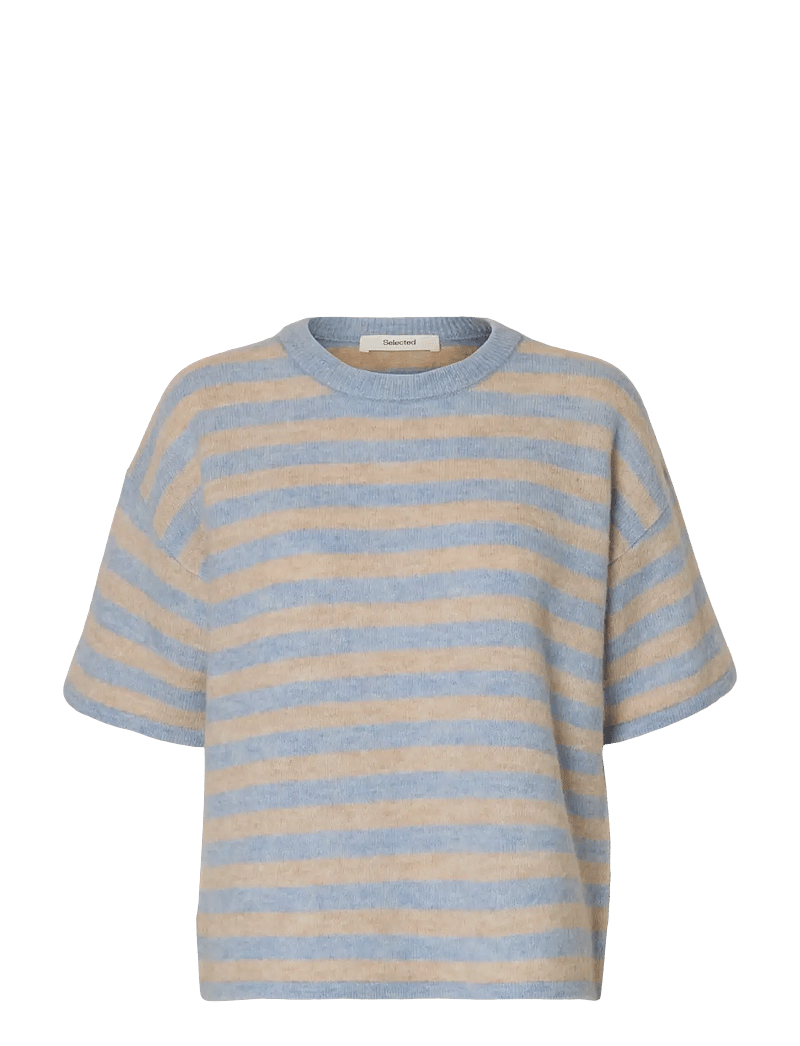 Selected - SLFLULU 2/4 KNIT O-NECK NOOS - striktrøjer - cashmere blue - 1