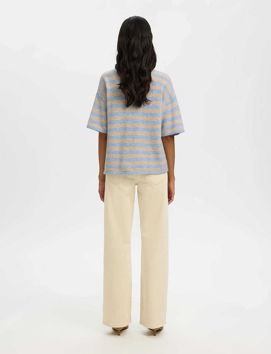 Selected - SLFLULU 2/4 KNIT O-NECK NOOS - pullover - cashmere blue - 2