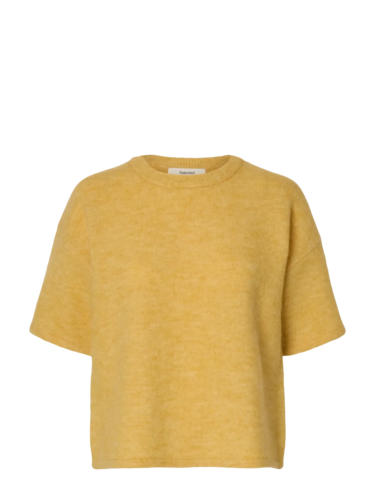Selected SLFLULU 2/4 KNIT O-NECK NOOS - Transitional Layering - OCHRE / yellow