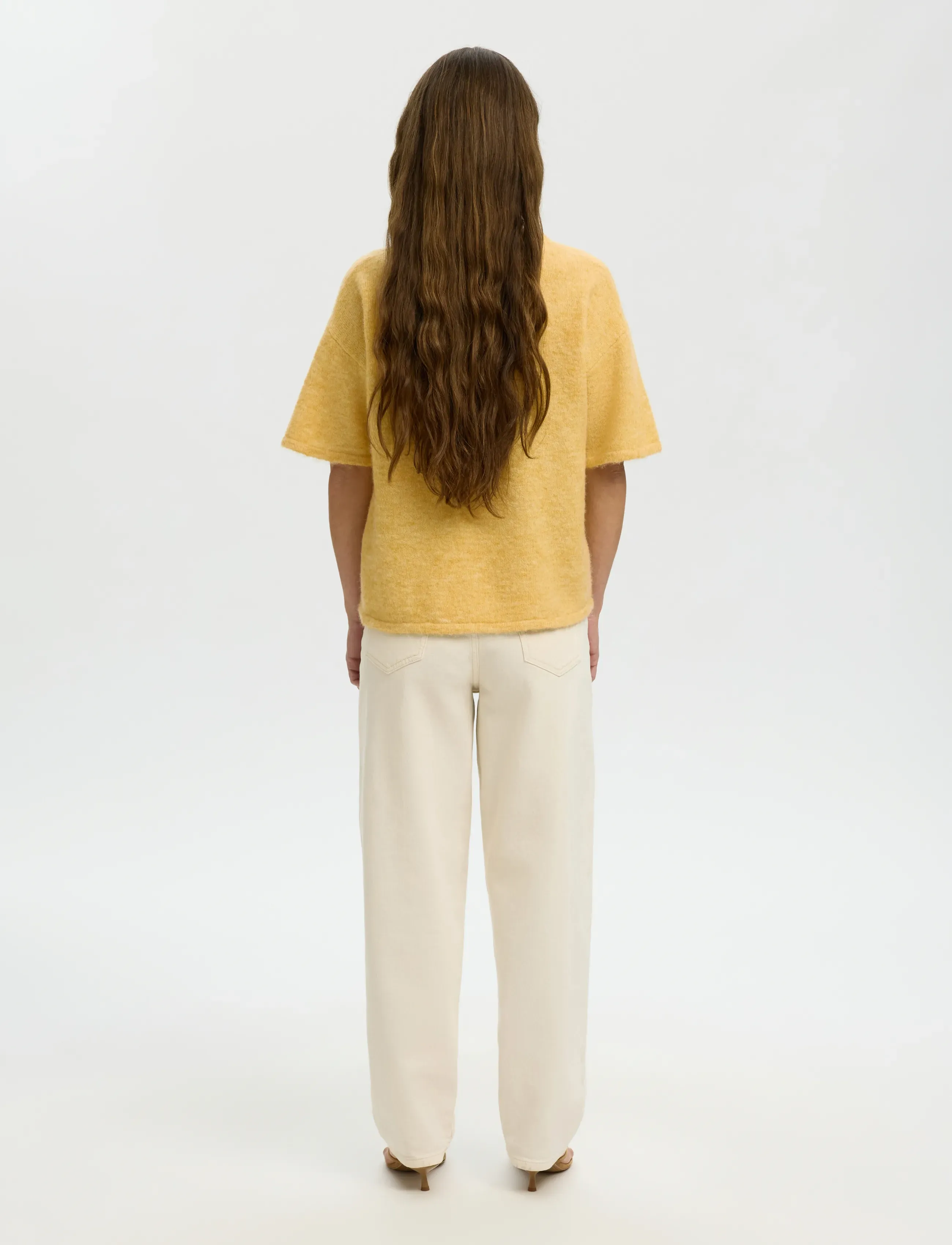 Selected - SLFLULU 2/4 KNIT O-NECK NOOS - pullover - ochre - 2