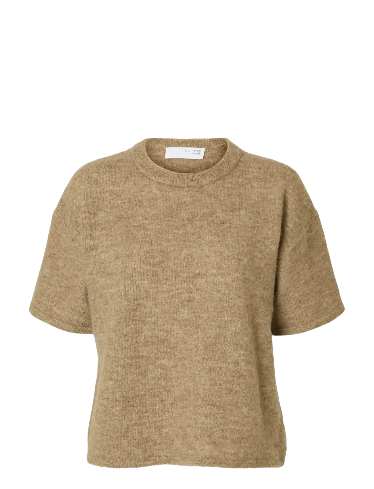 Selected SLFLULU 2/4 KNIT O-NECK NOOS - Selected - SEPIA TINT / beige