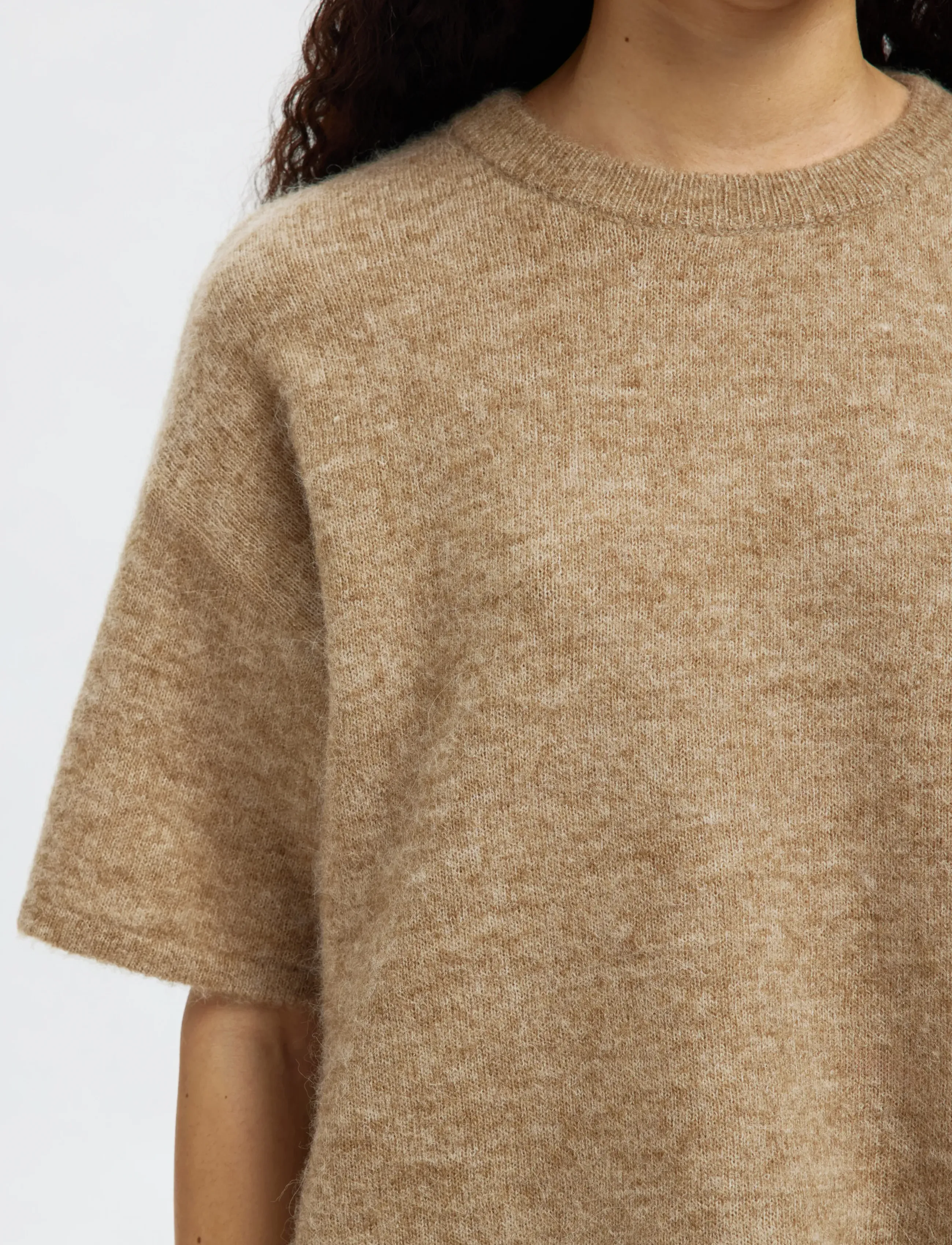 Selected - SLFLULU 2/4 KNIT O-NECK NOOS - striktrøjer - sepia tint - 4