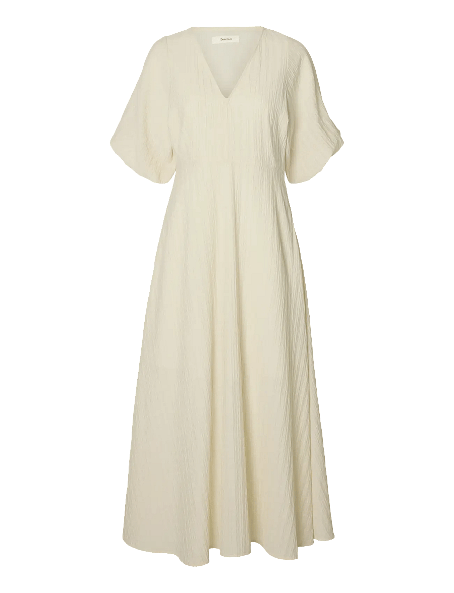 Selected - SLWMADDIE SS CLOSED BACK MIDI DRESS NOOS - midi kjoler - birch - 1