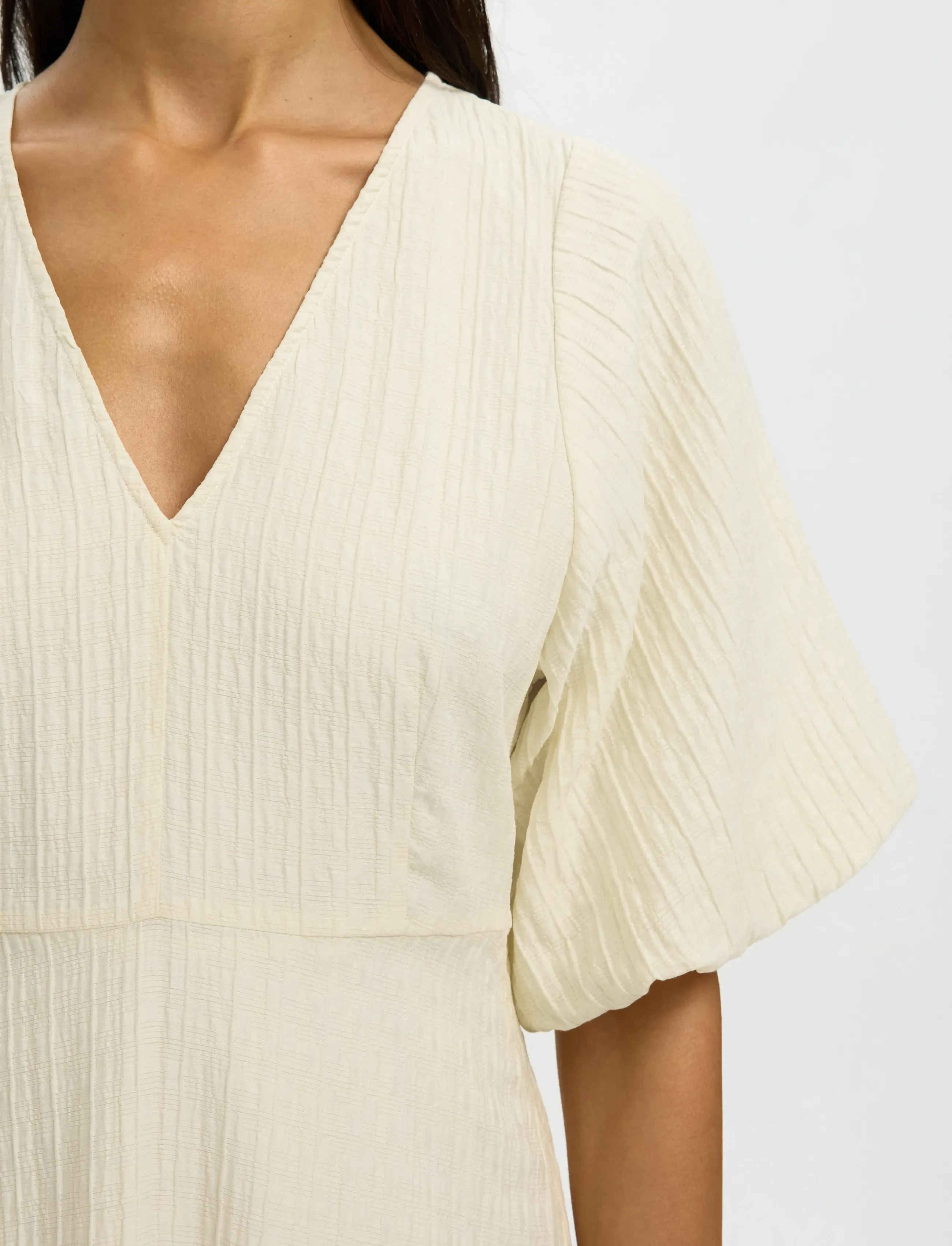 Selected - SLWMADDIE SS CLOSED BACK MIDI DRESS NOOS - midi kjoler - birch - 4