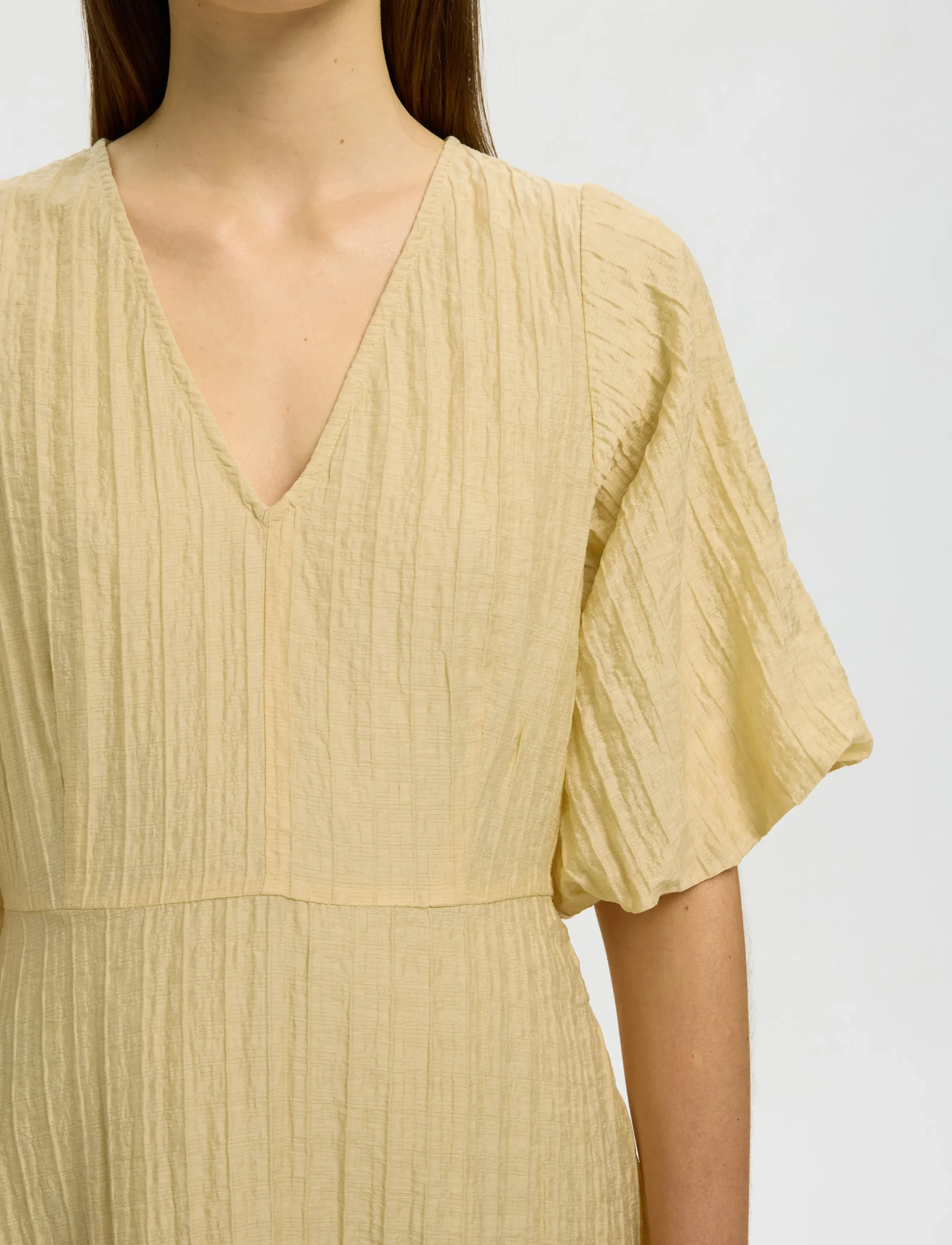 Selected - SLWMADDIE SS CLOSED BACK MIDI DRESS NOOS - robes midi - italian straw - 4