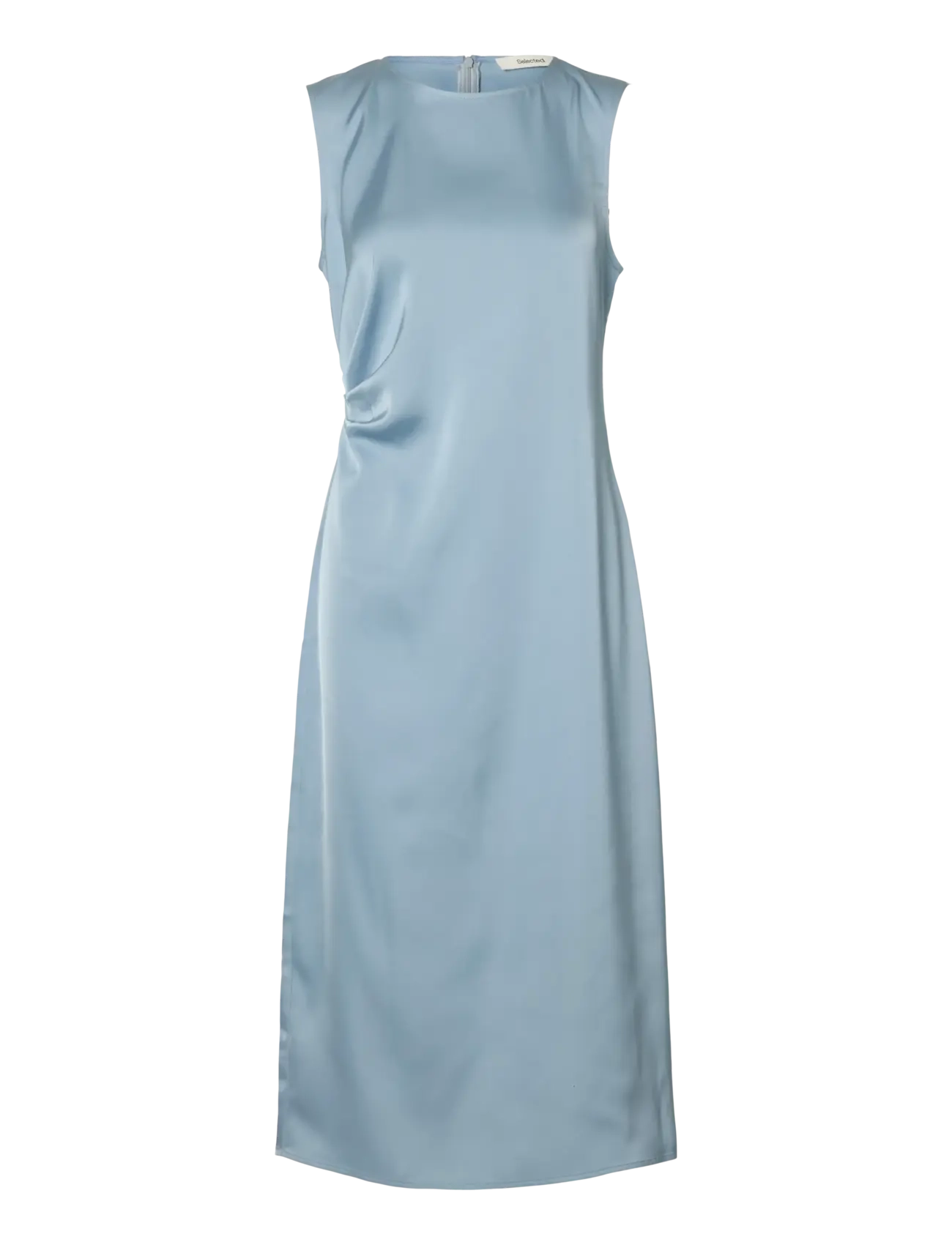Selected SLFCHLOE SLIM SL O-NECK MIDI DRESS NOOS - Kleidung - DUSTY BLUE / blue
