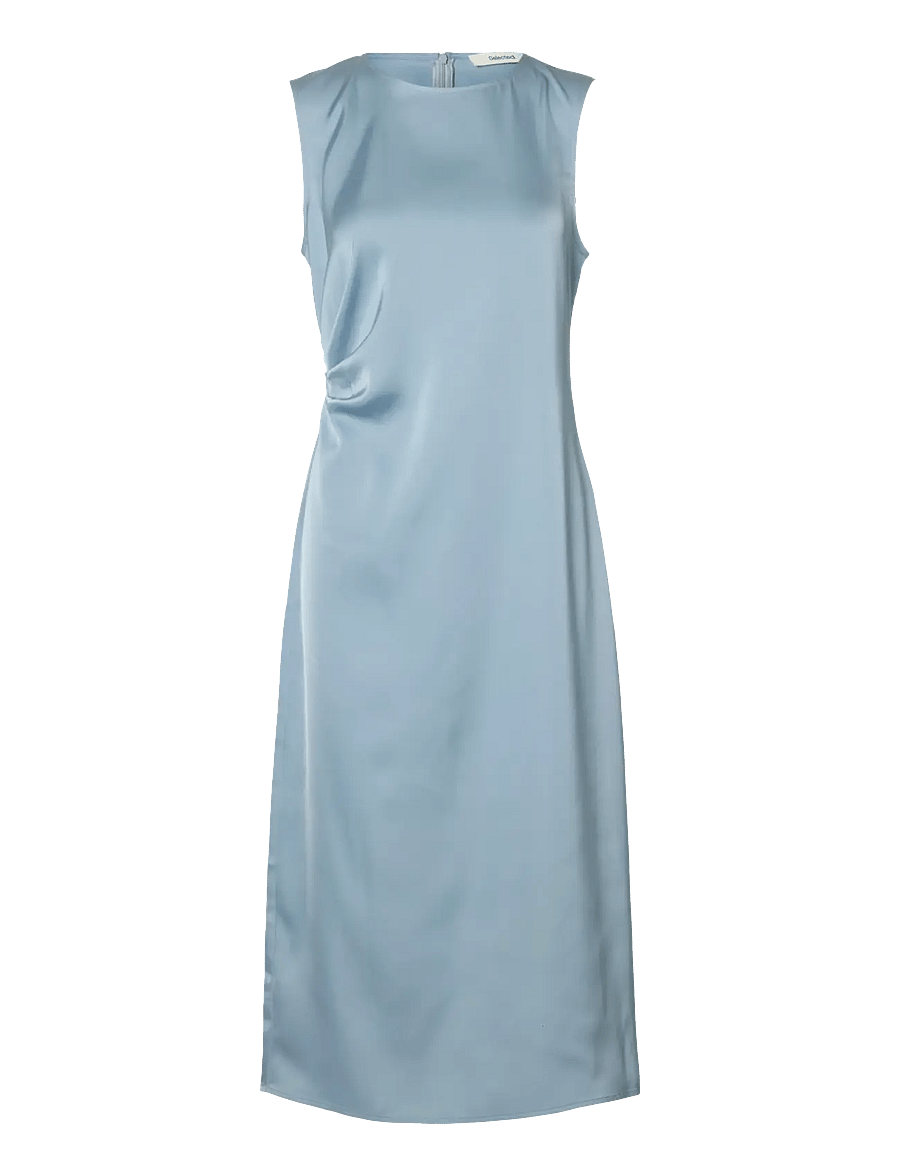 Selected - SLFCHLOE SLIM SL O-NECK MIDI DRESS NOOS - cocktailkleider - dusty blue - 1
