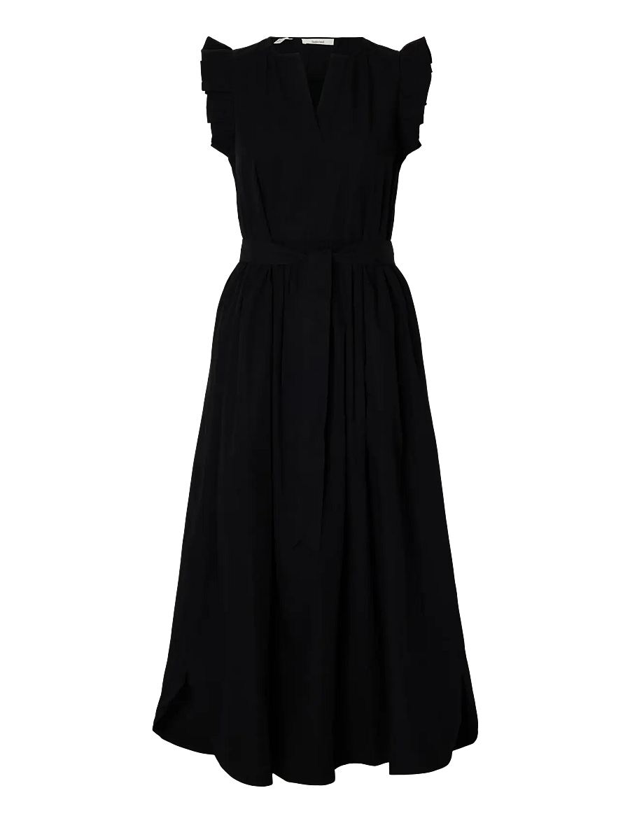 Selected - SLWBLAIR-IDA REGULAR SL LONG DRESS NOOS - sommerkleider - black - 1